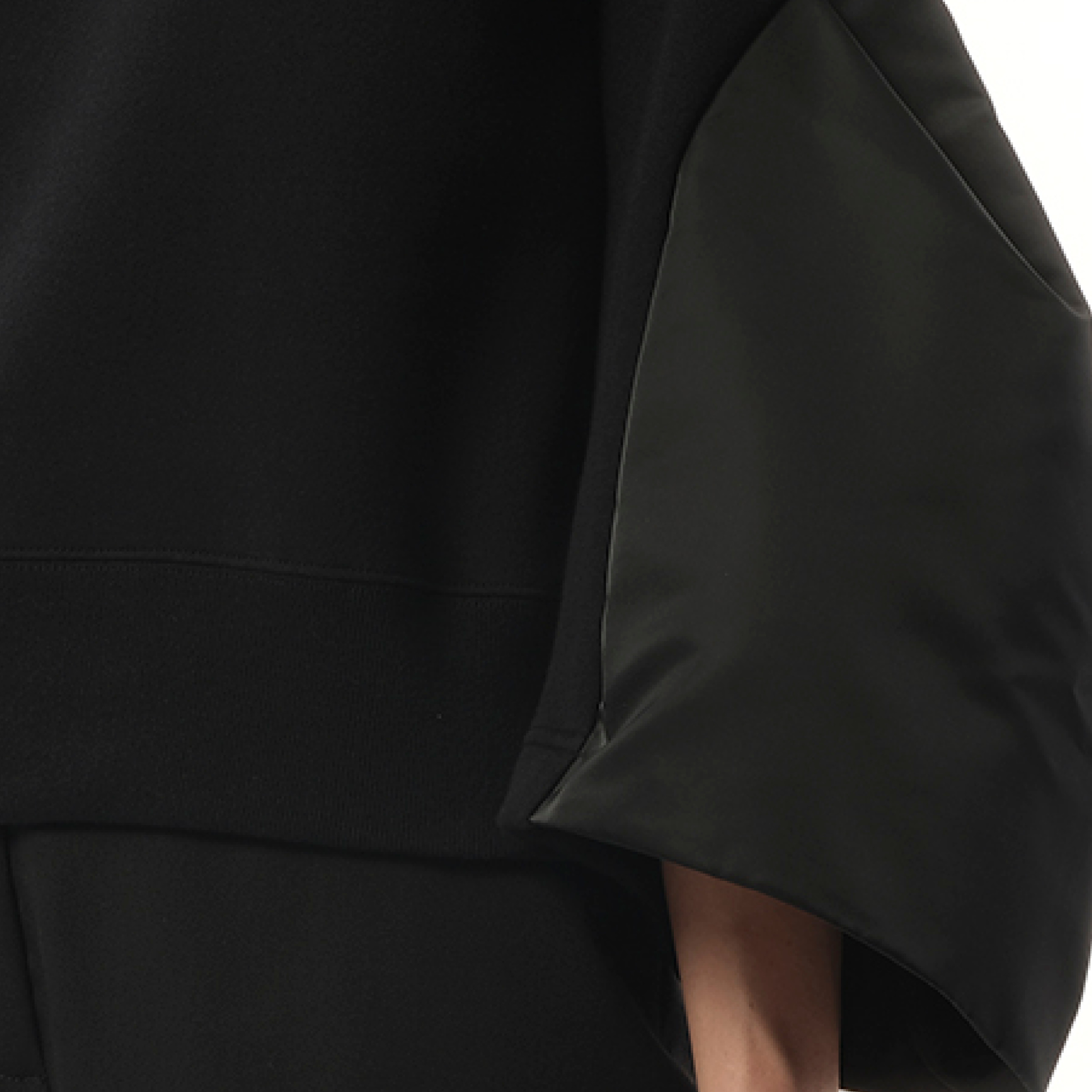 Big Sleeve Nylon Twill x Sponge Sweat Pullover in Black - 3