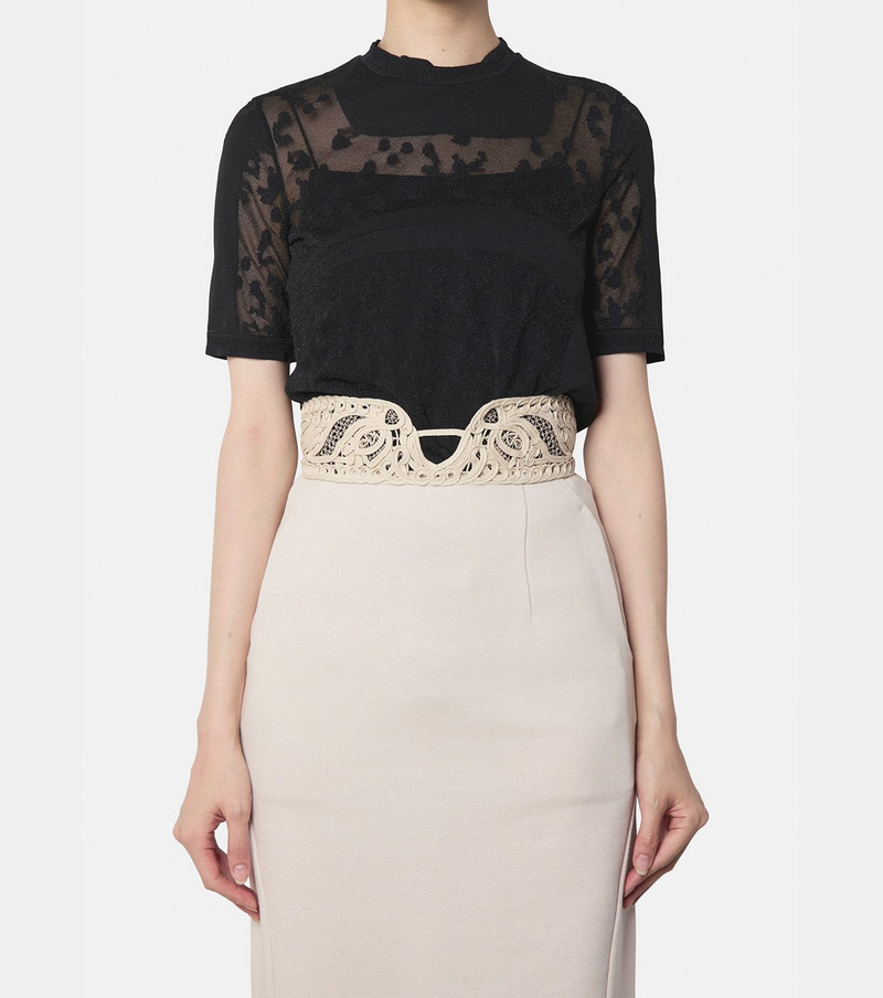 Mame Kurogouchi Sheer Knit SS Top outlook