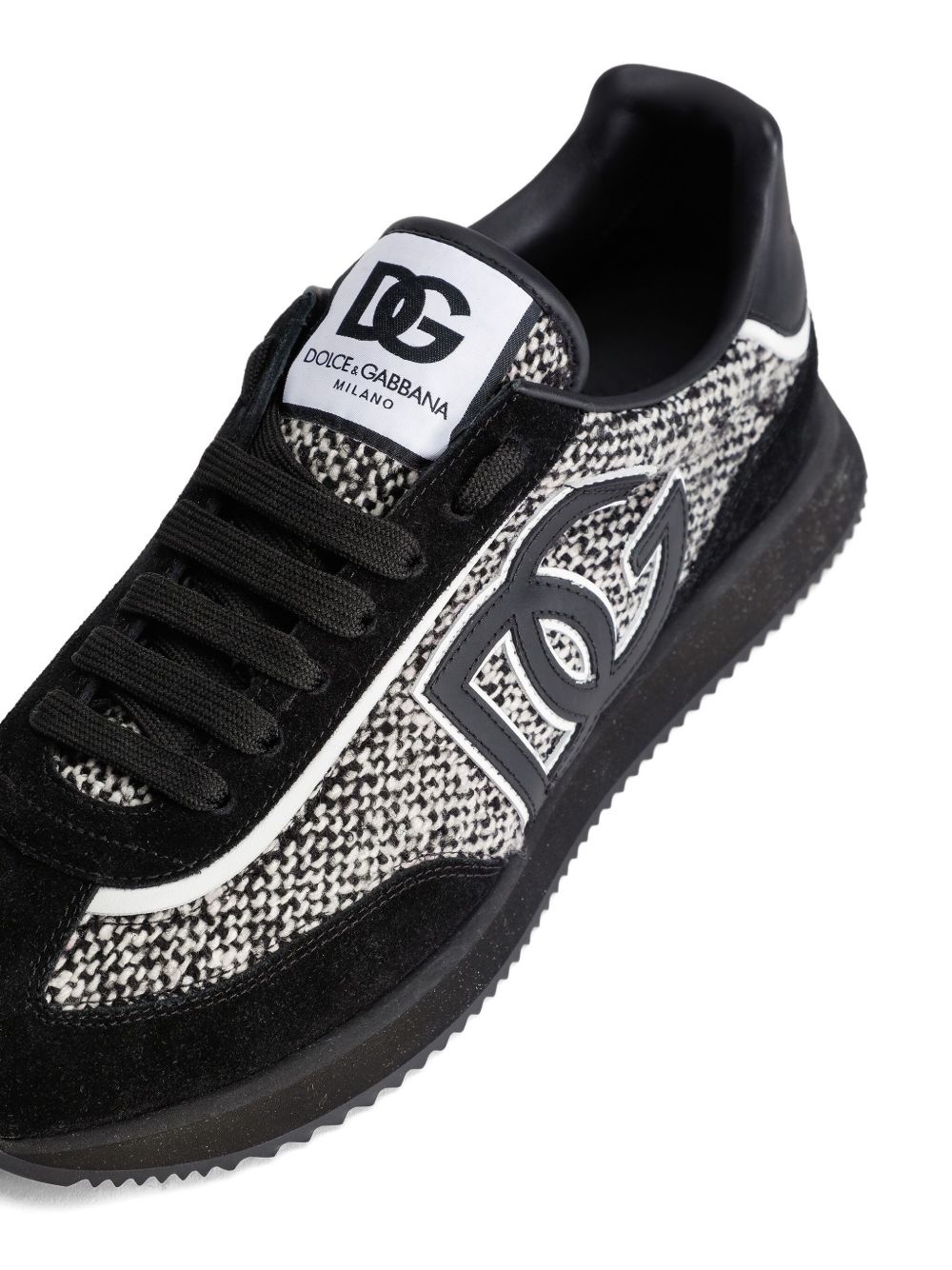 logo-patch panelled sneakers - 4