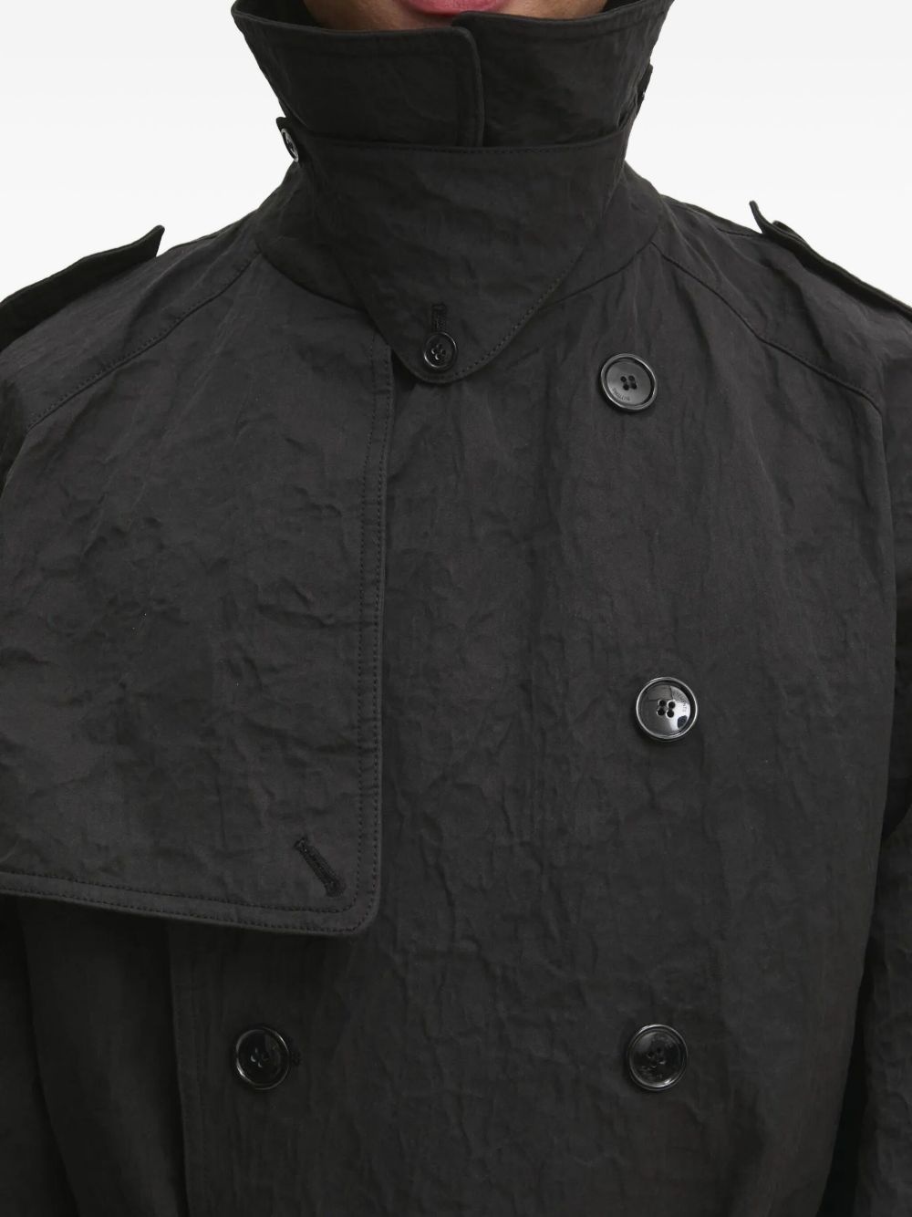 double-breasted belted trench coat - 5