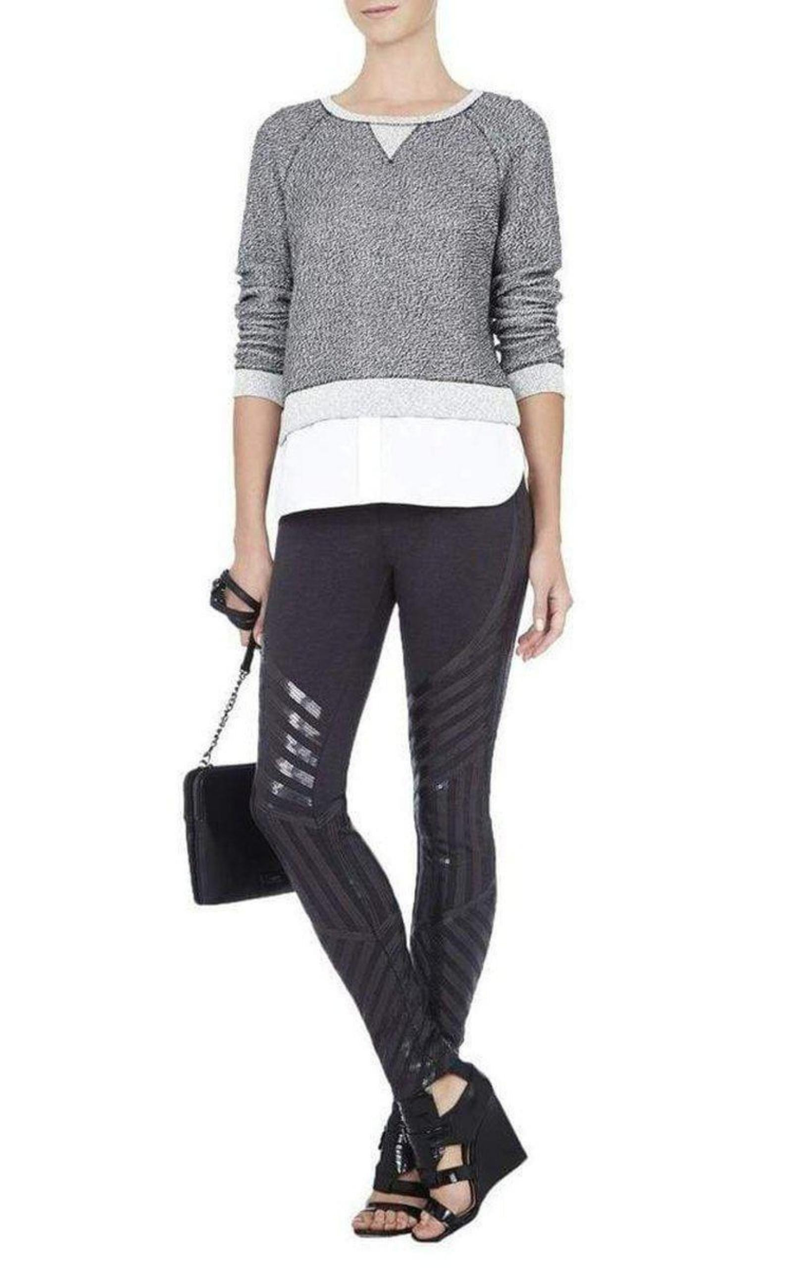 BCBGMAXAZRIA - Lacie Linear Motif Sequin Legging - 4