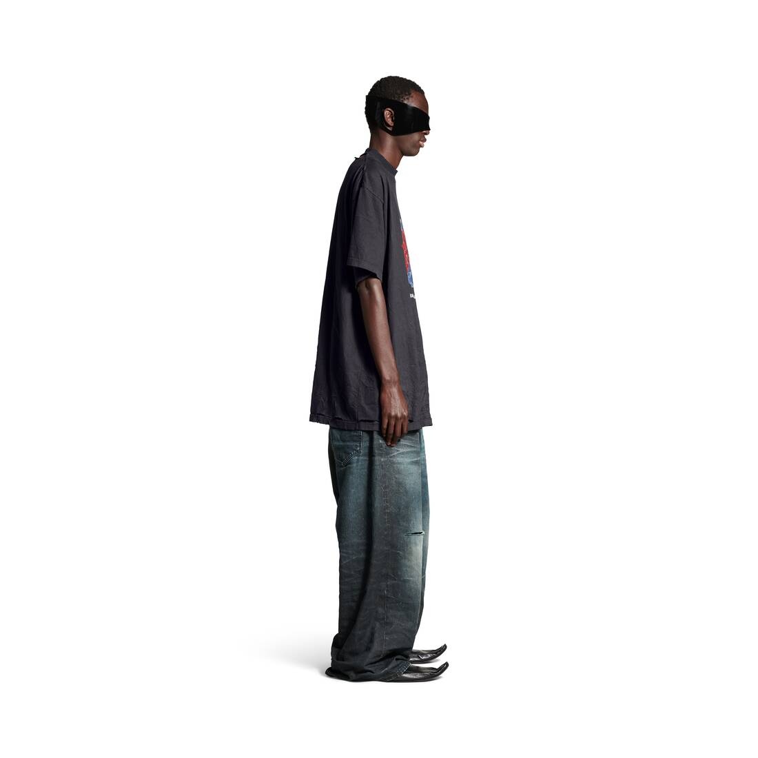 Men's Planet Earth T-shirt Oversized in Black - 3
