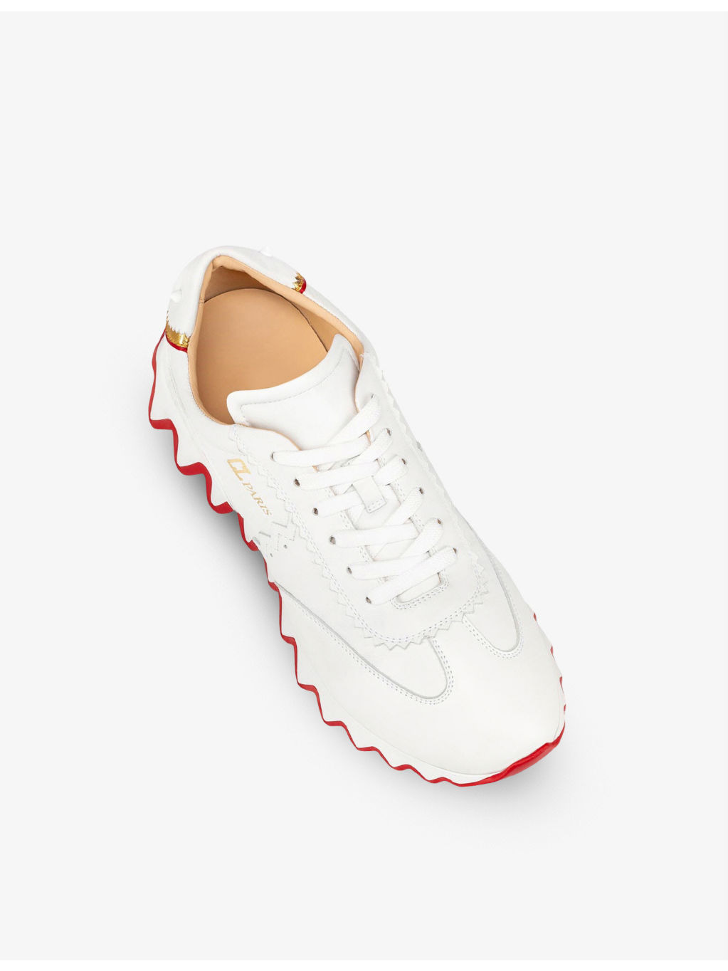 Loubishark leather and mesh trainers - 3