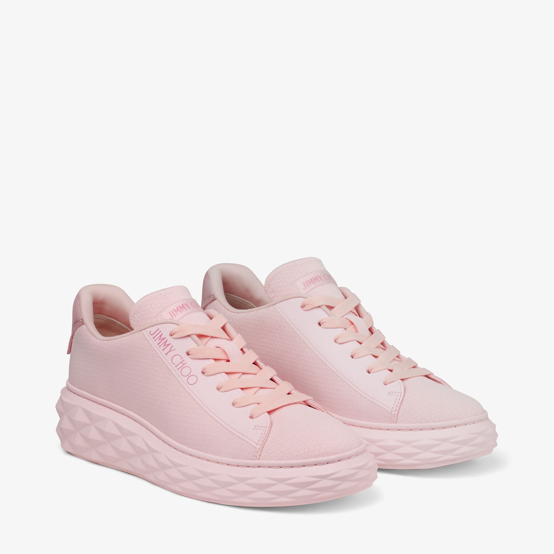 Diamond Light Maxi/f
Powder Pink Knit Low-Top Trainers with Platform Sole - 3