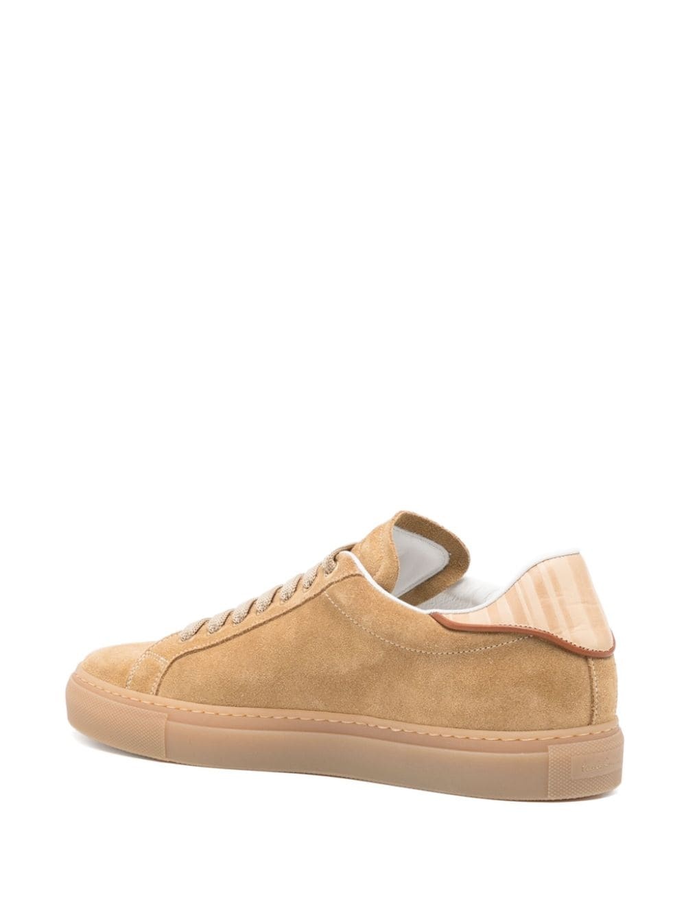 logo-stamp suede sneakers - 3