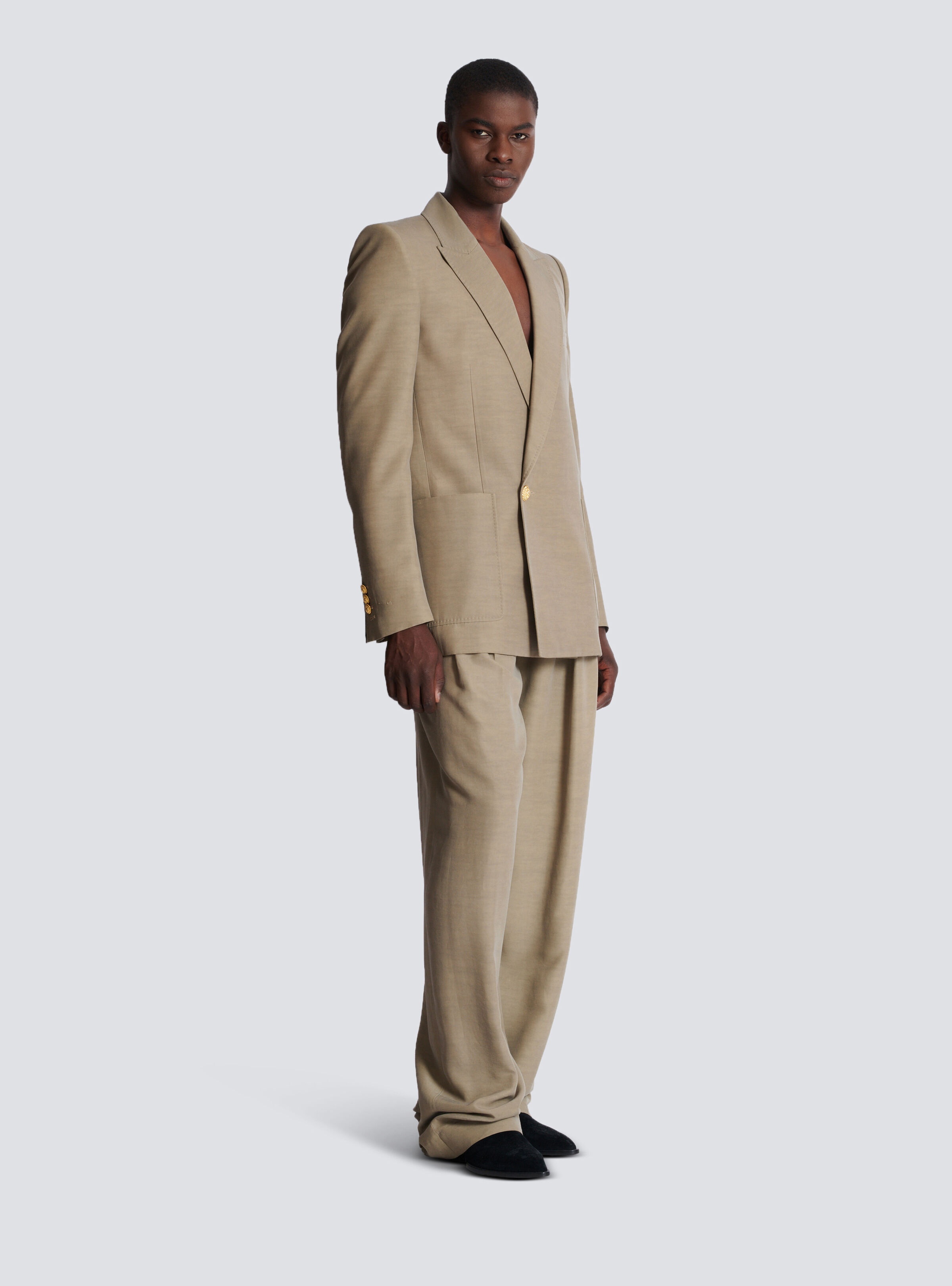 1-button tailored cupro jacket - 3