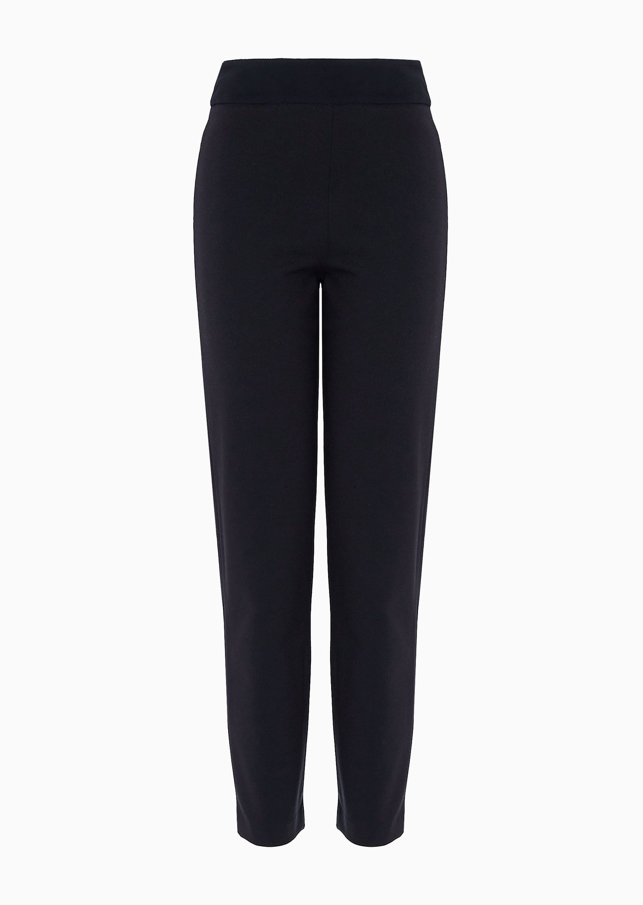 Slim-fit pants in Milano knit fabric with satin band - 1