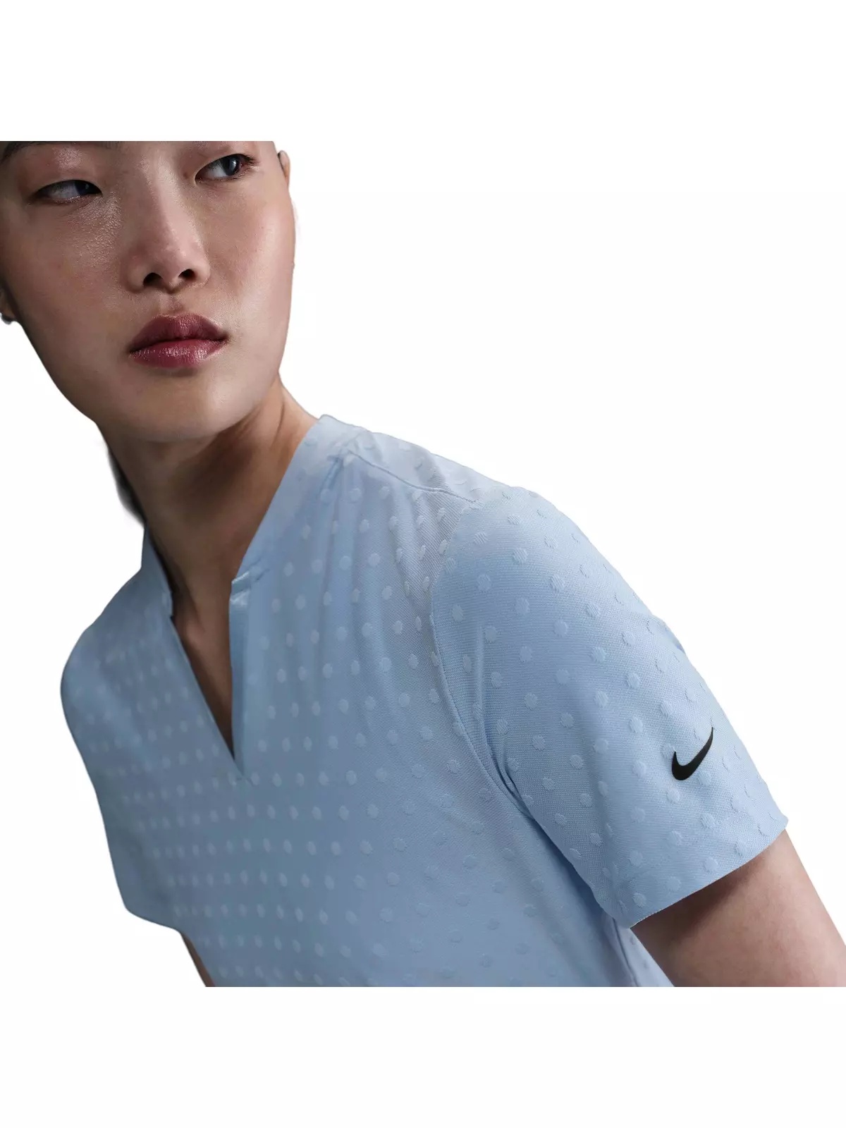 Women's Dri-FIT Tour Short-Sleeve Blade Jacquard AOJ Golf Polo -Blue - 3