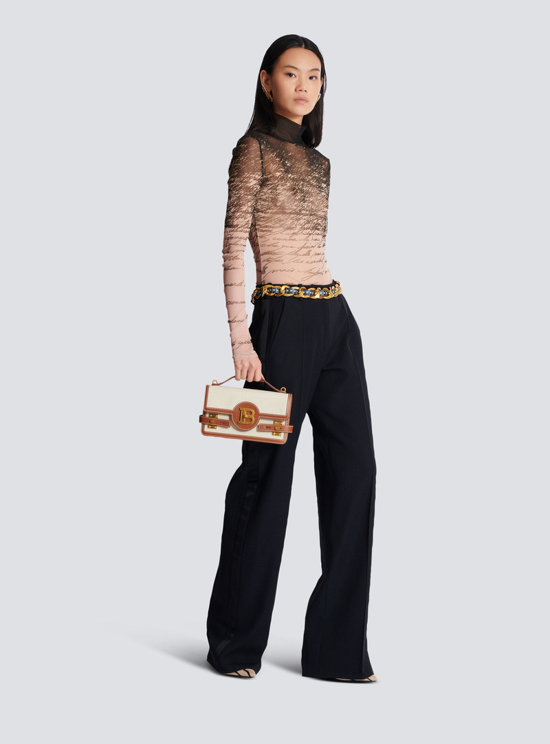 Balmain B-Buzz 24 canvas and leather bag outlook