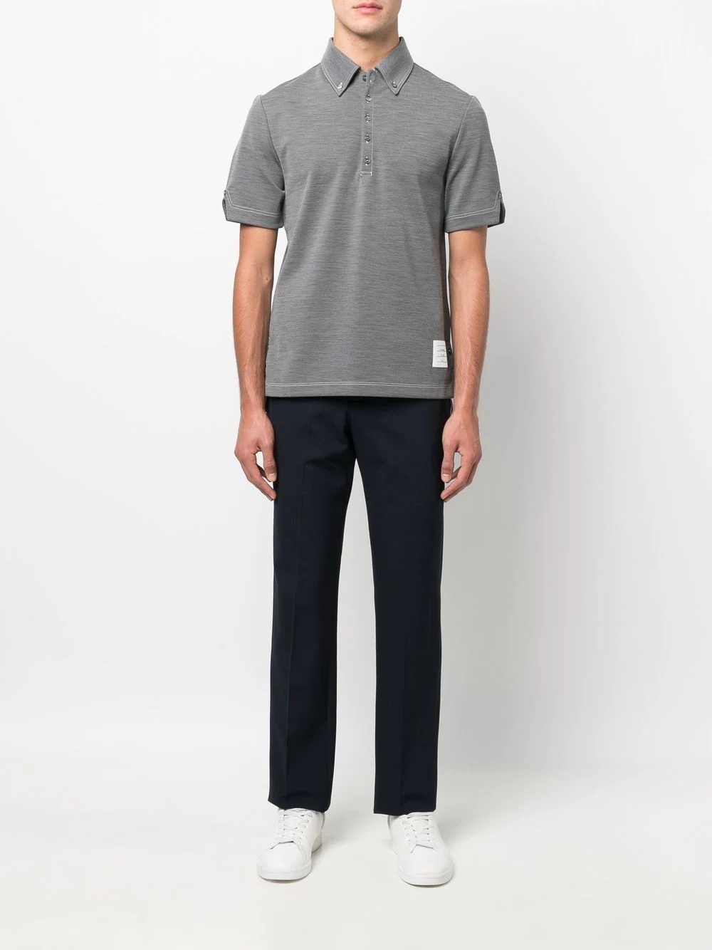 contrast-stitch polo shirt - 2