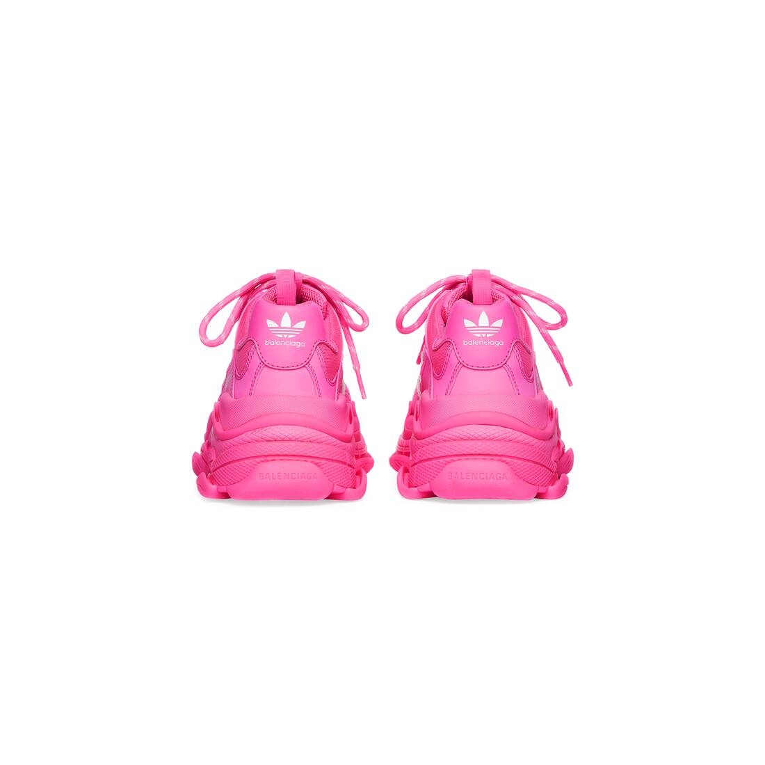 Women's Balenciaga / Adidas Triple S Sneaker in Neon Pink - 5