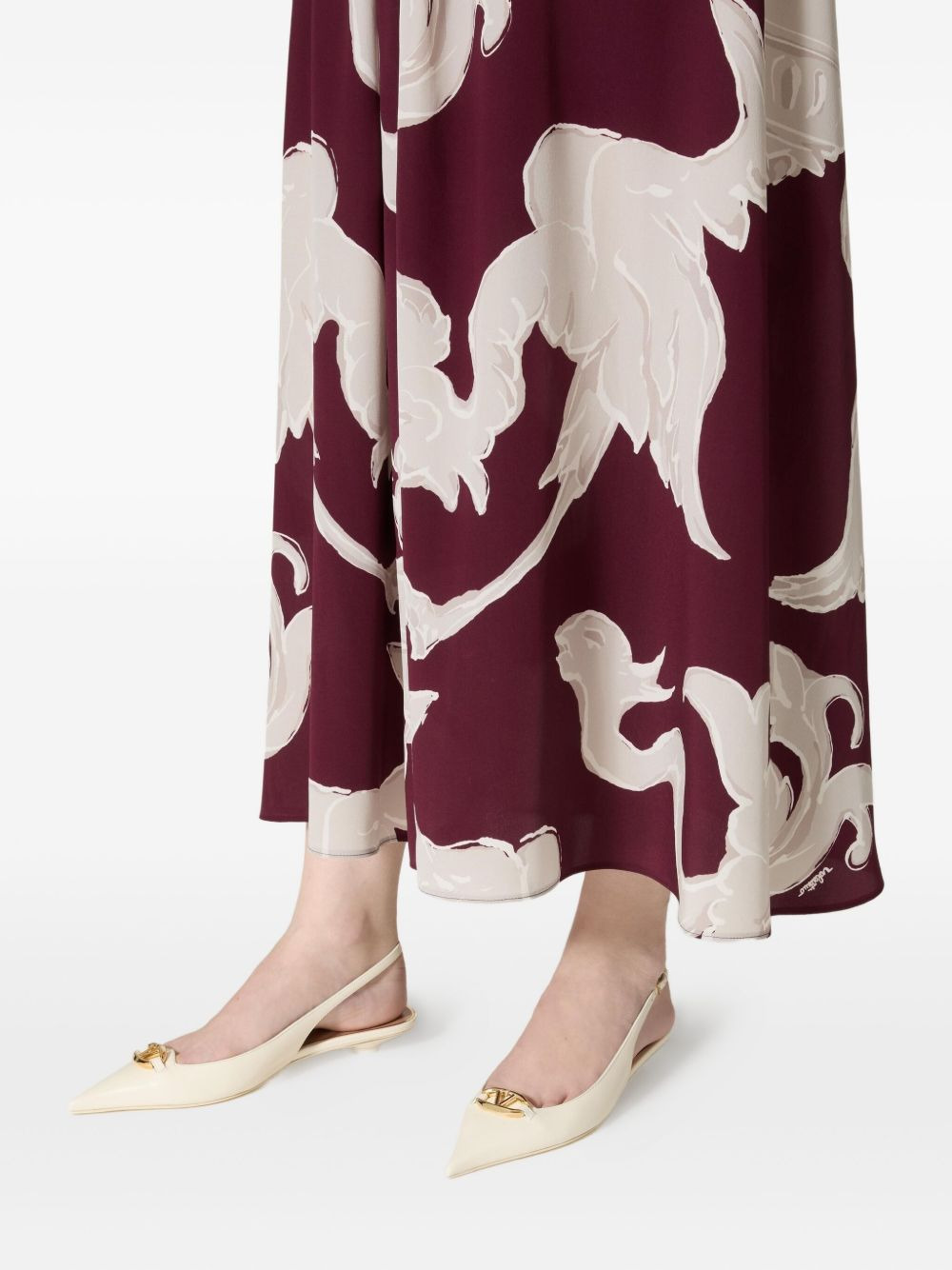 V-plaque leather pumps - 6