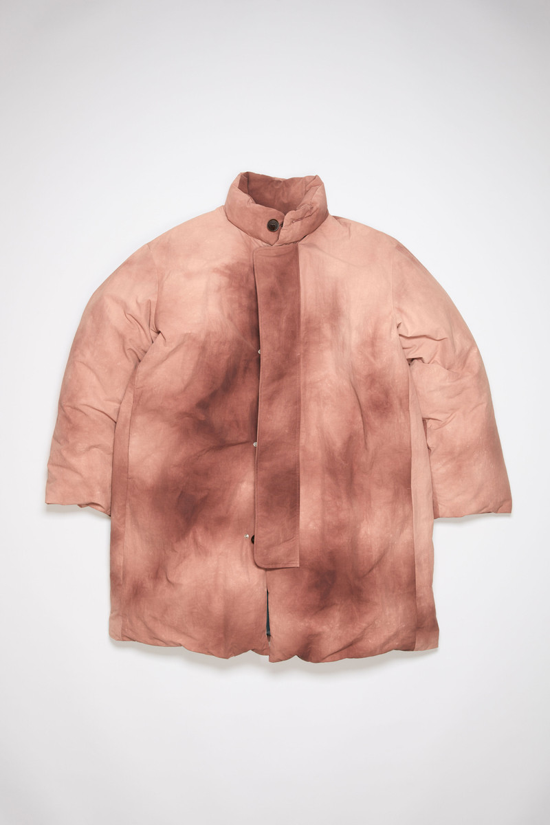 Dyed puffer coat - Rust red 1