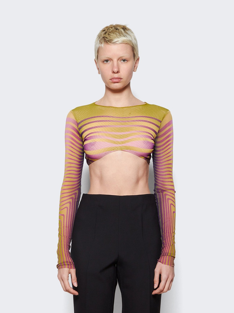 abstract-print cropped T-shirt 3