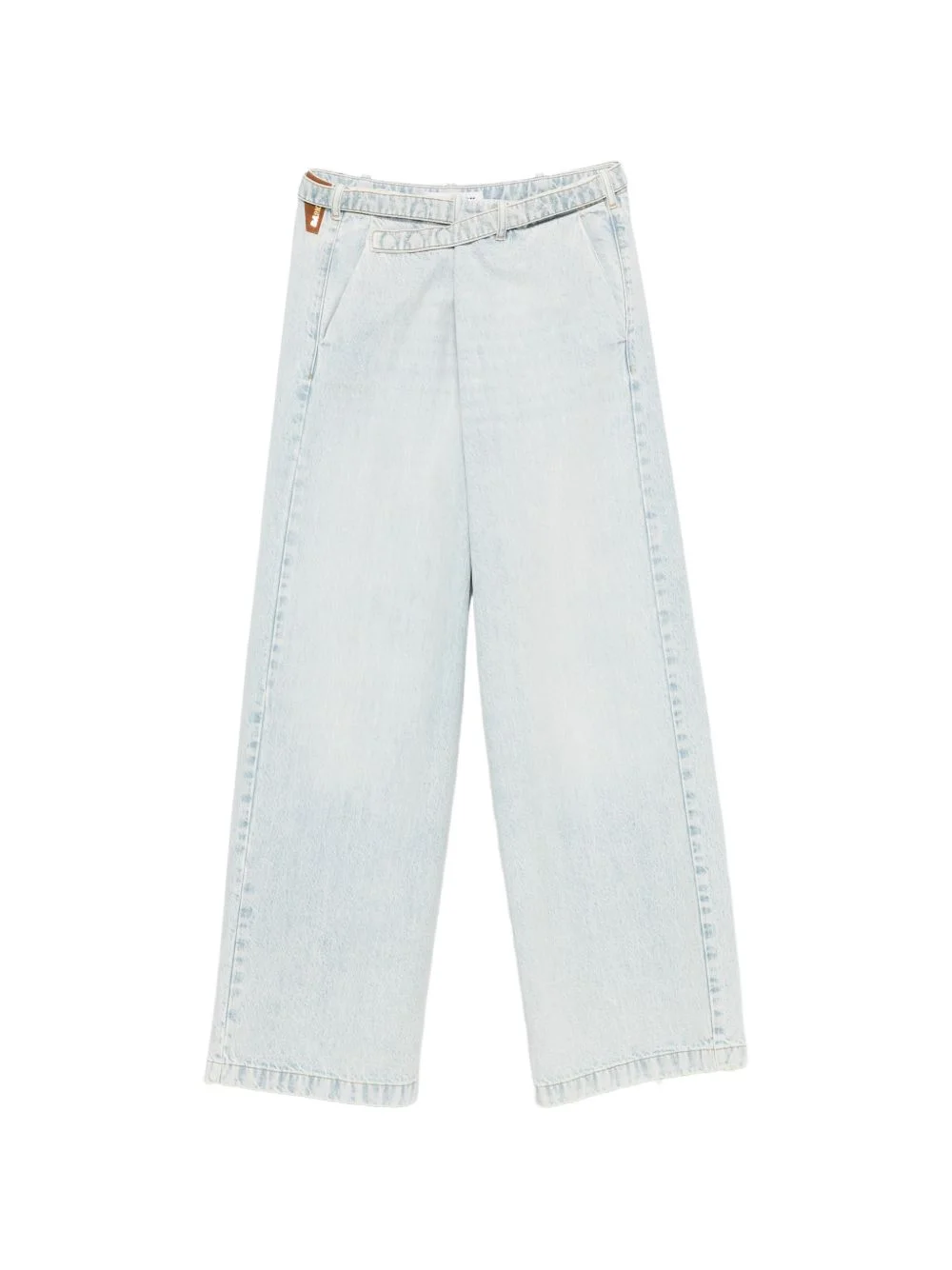 crossover-waist wide-leg jeans - 1