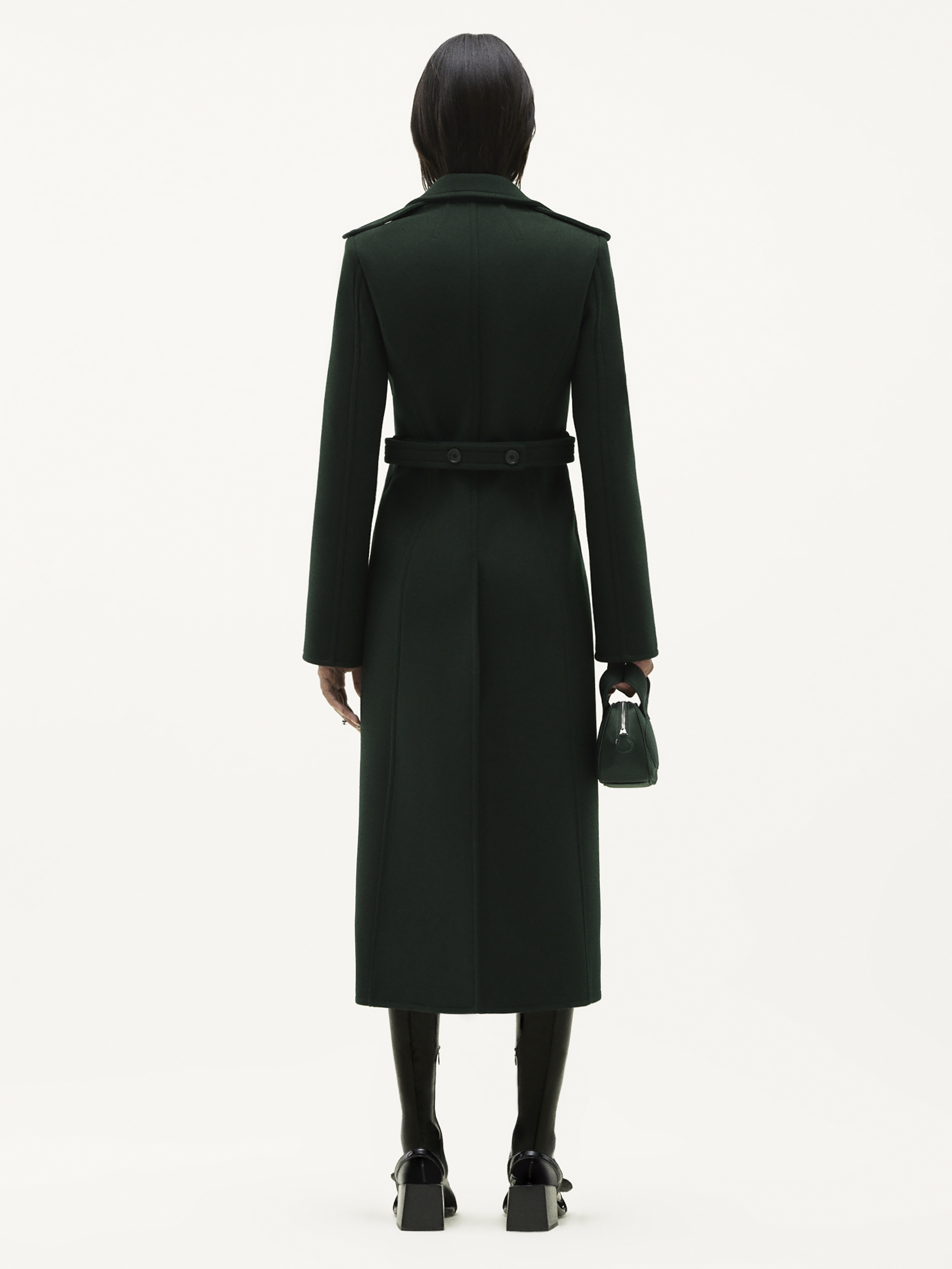 LONG WOOL TRENCH COAT - 4