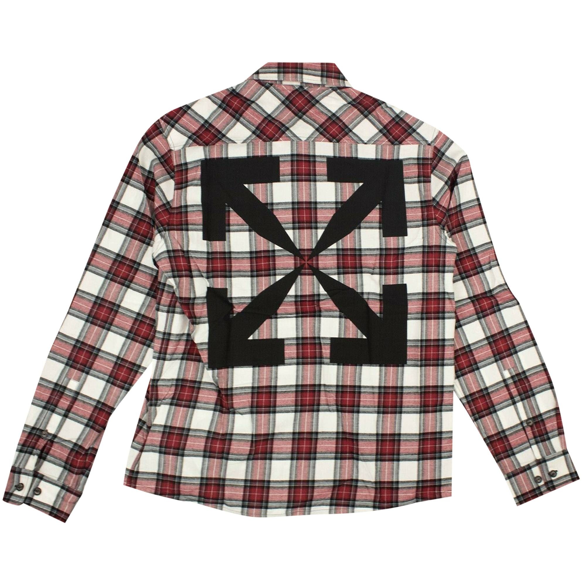 Off-White Check Arrow Flannel Shirt 'Red' - 2