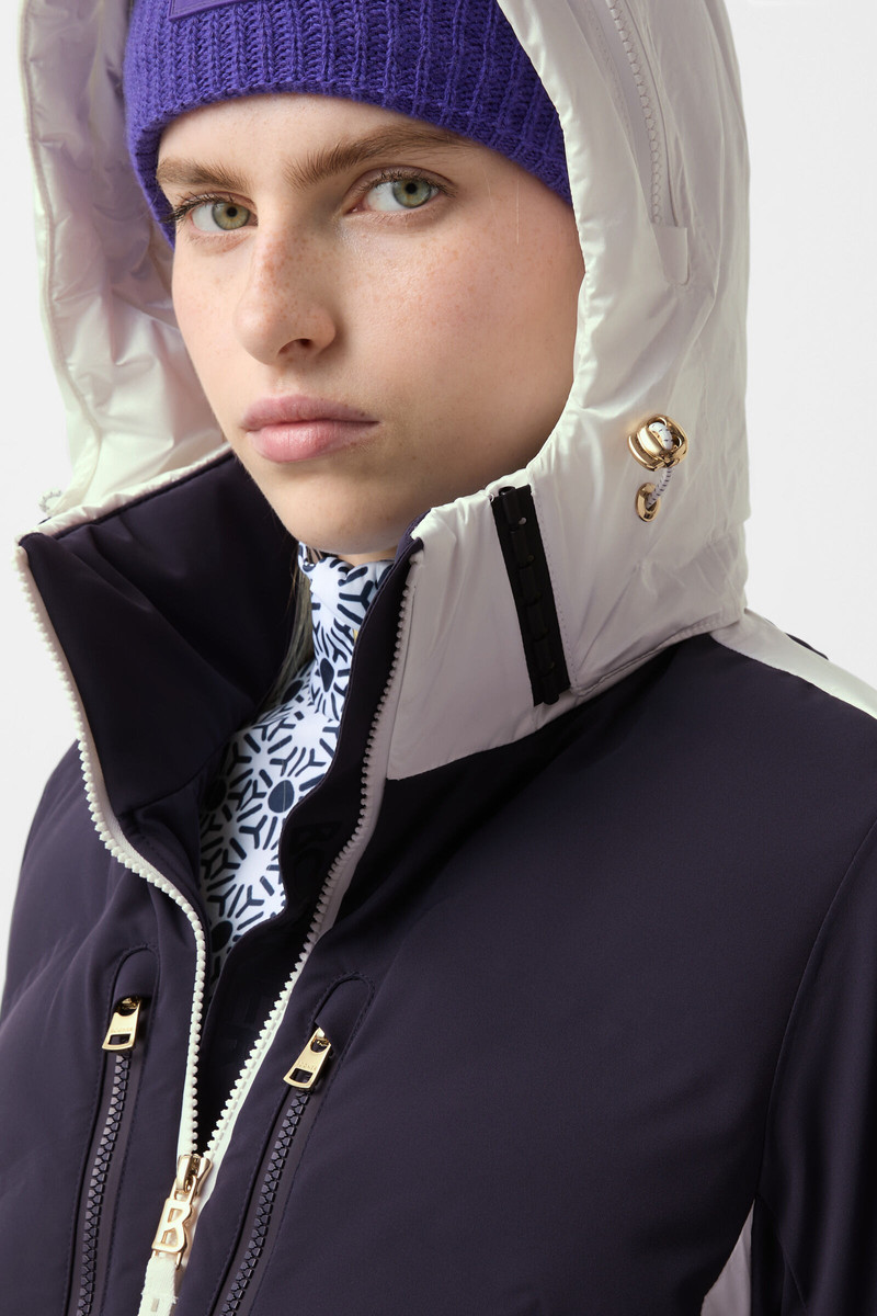 Kira quilted jacket in Navy blue/white 8