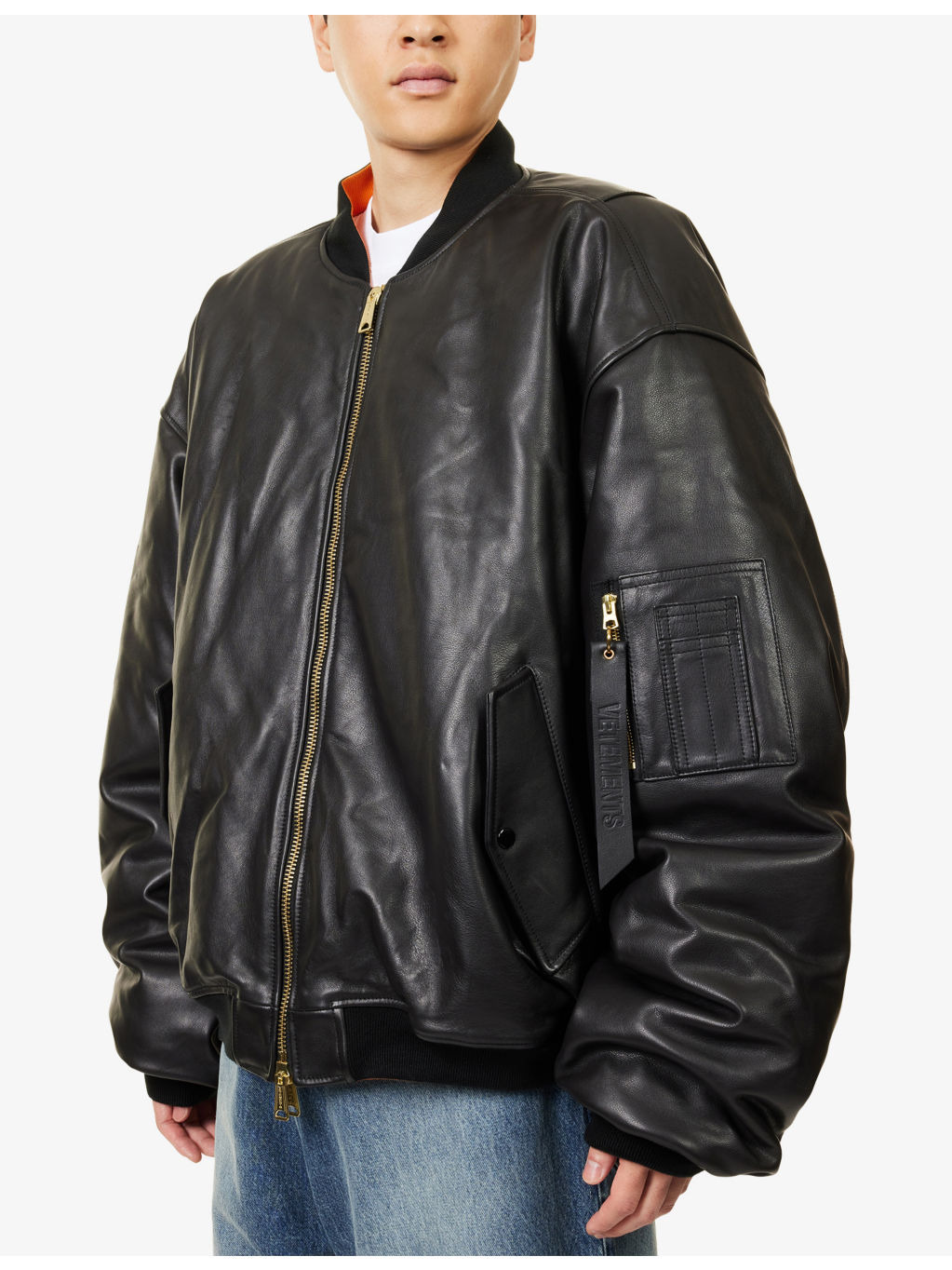 Oversized Padded Leather Jacket - 5