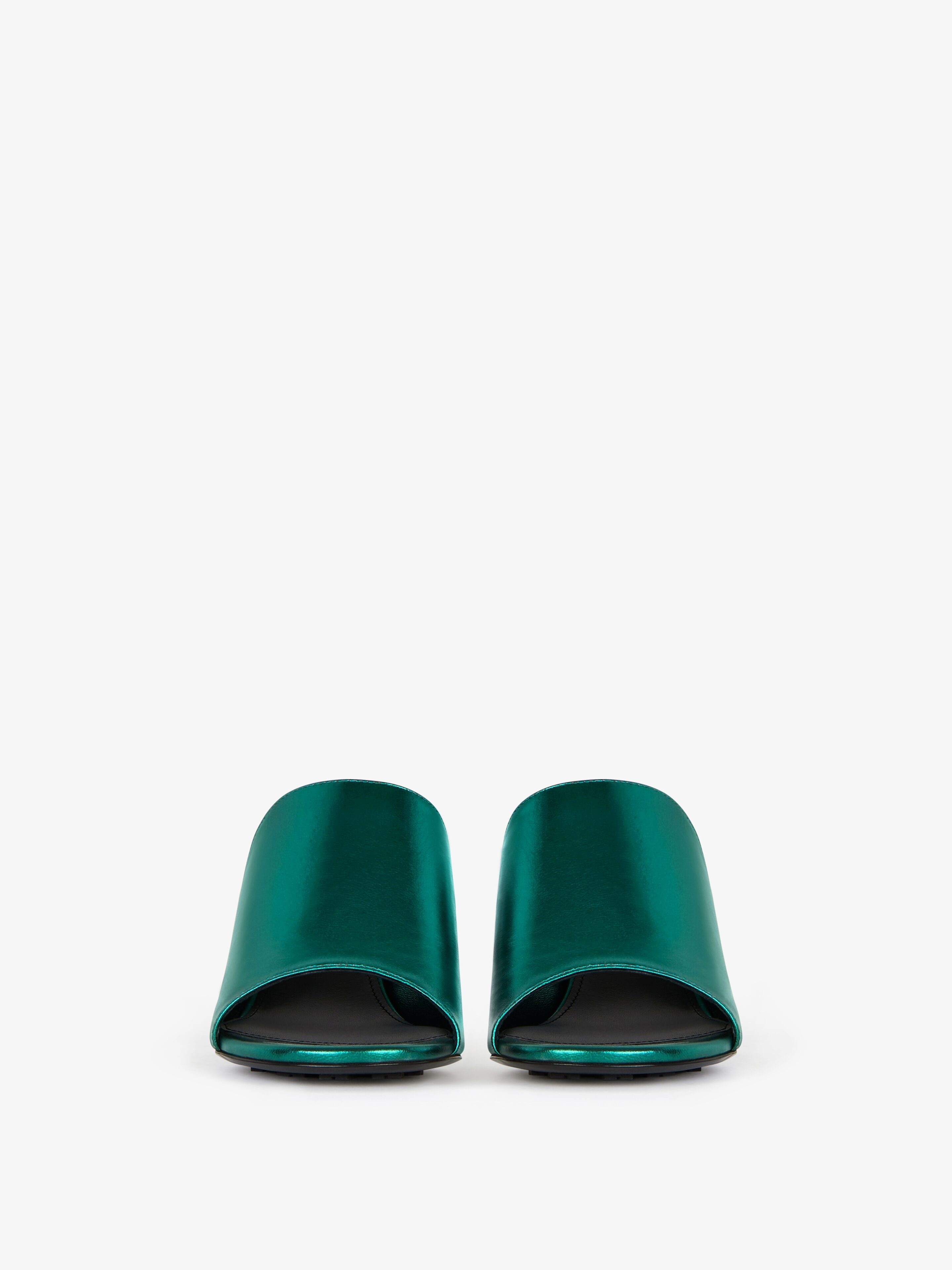G CUBE MULES IN LAMINATED LEATHER - 2