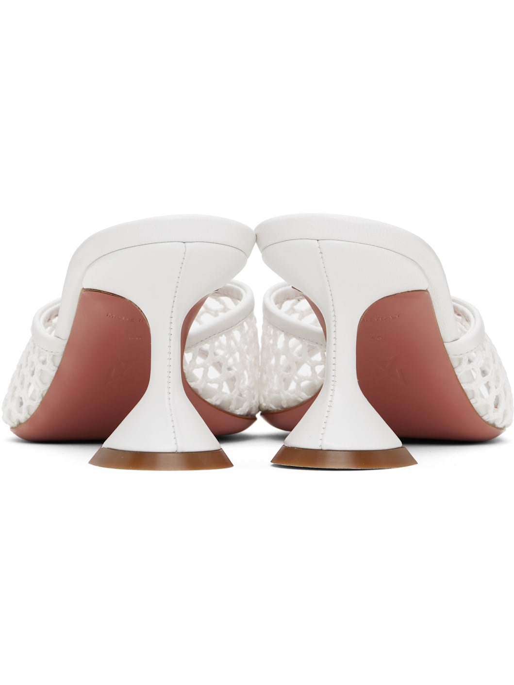 White Lupita Net 70 Heeled Sandals - 2