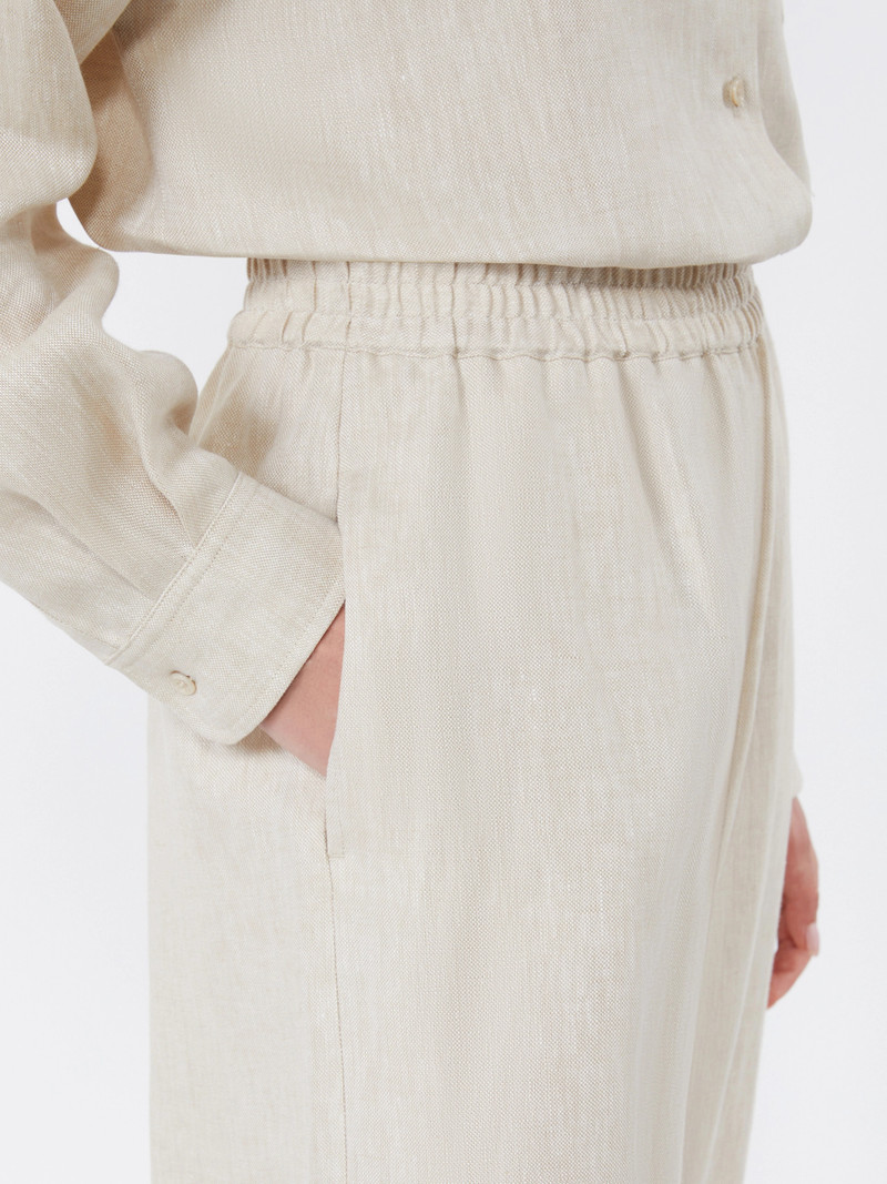FELINO Wide-leg linen trousers - ECRU 5