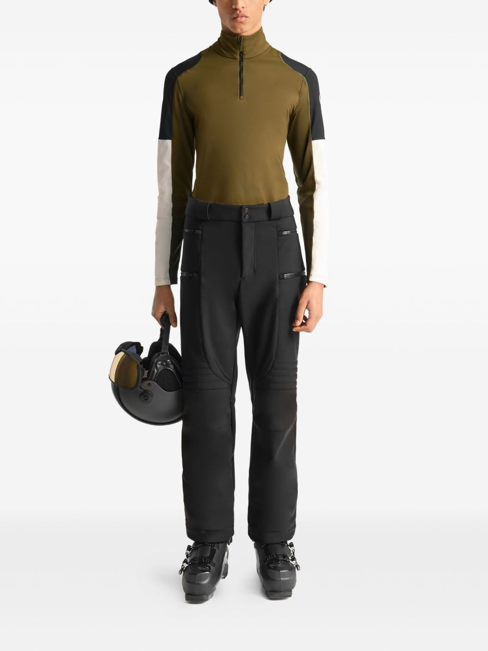 colourblock half-zip T-shirt - 2