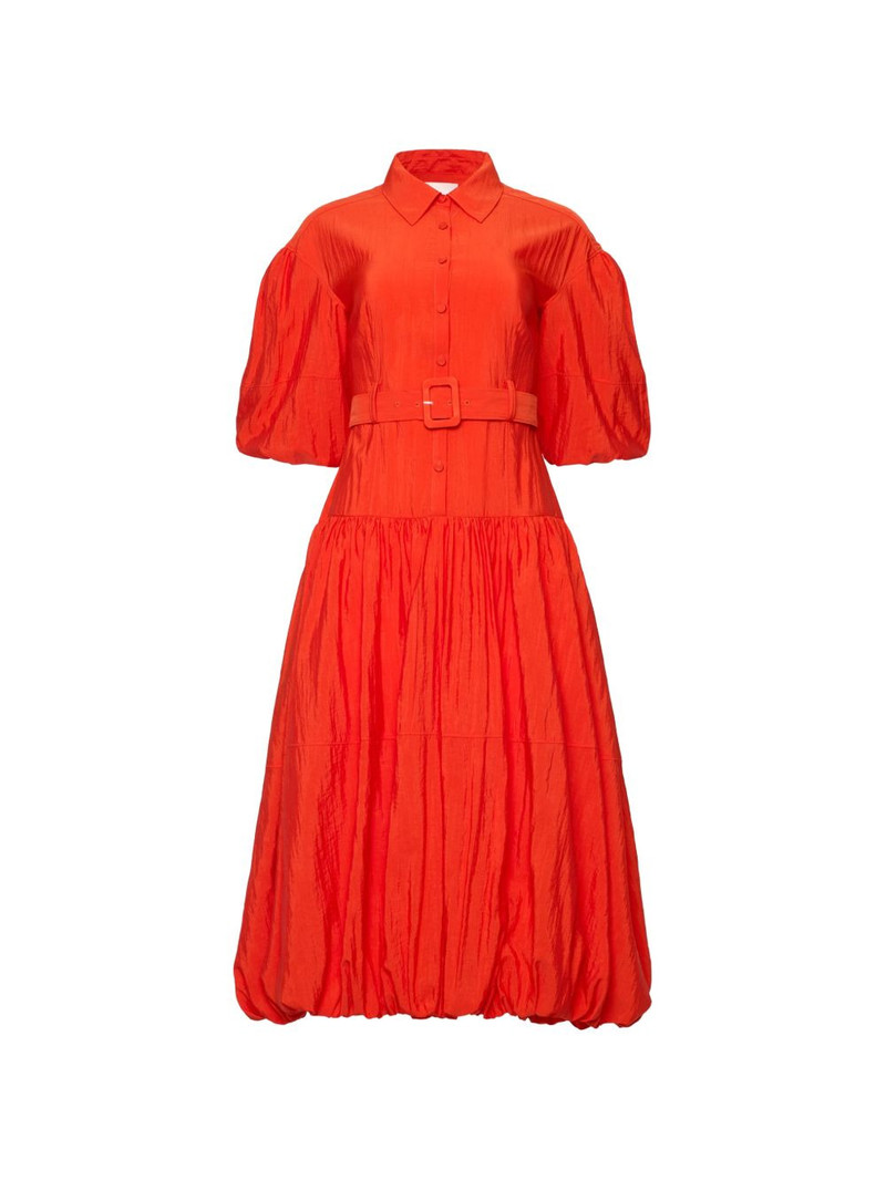 Daliah belted balloon-sleeve midi dress 1