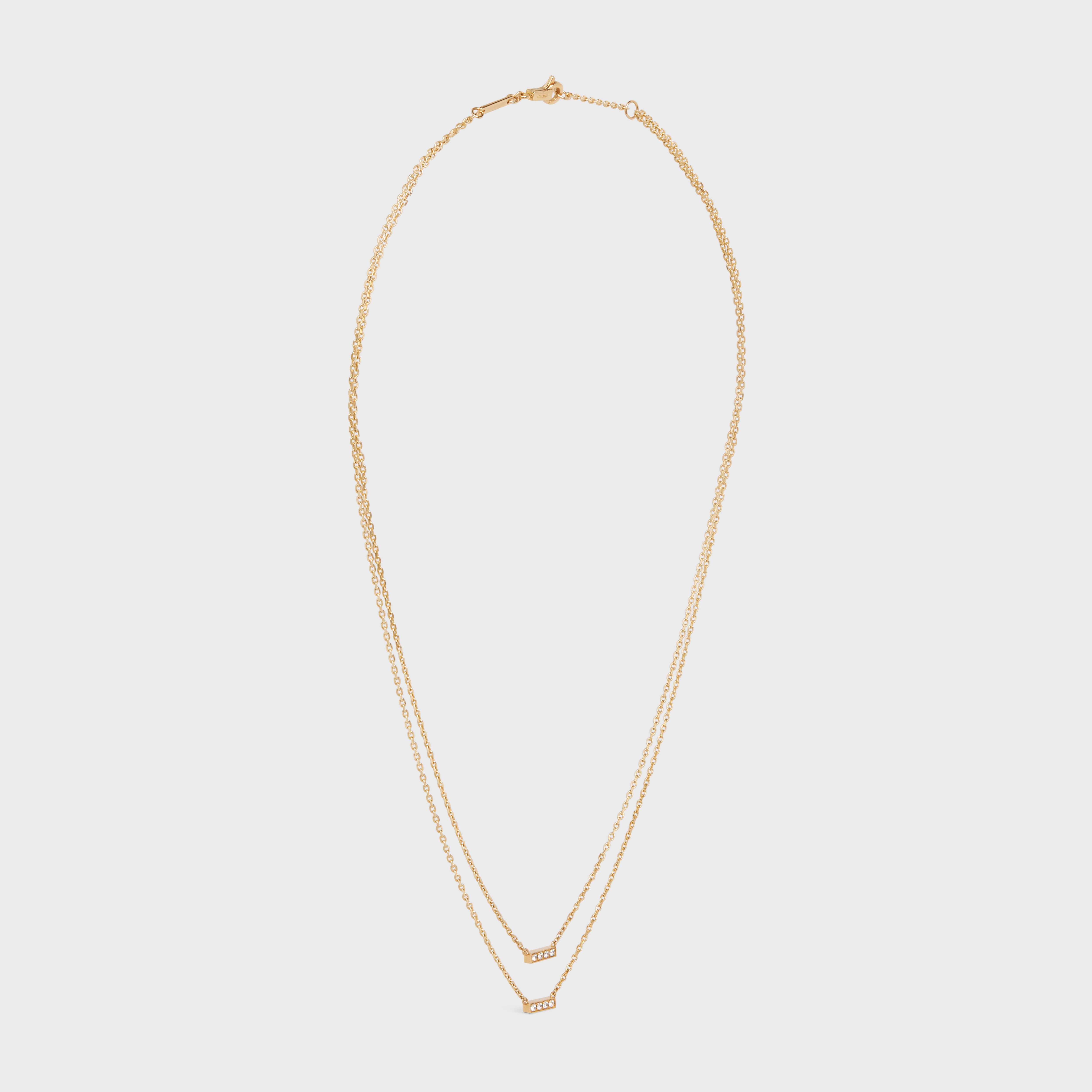 Celine Line Double Necklace in Yellow Gold and Diamonds - 3