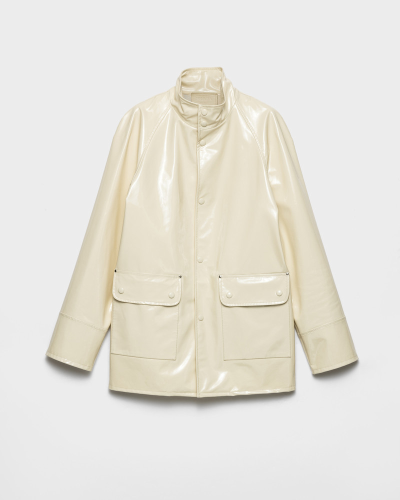 Shiny nappa leather caban jacket 1