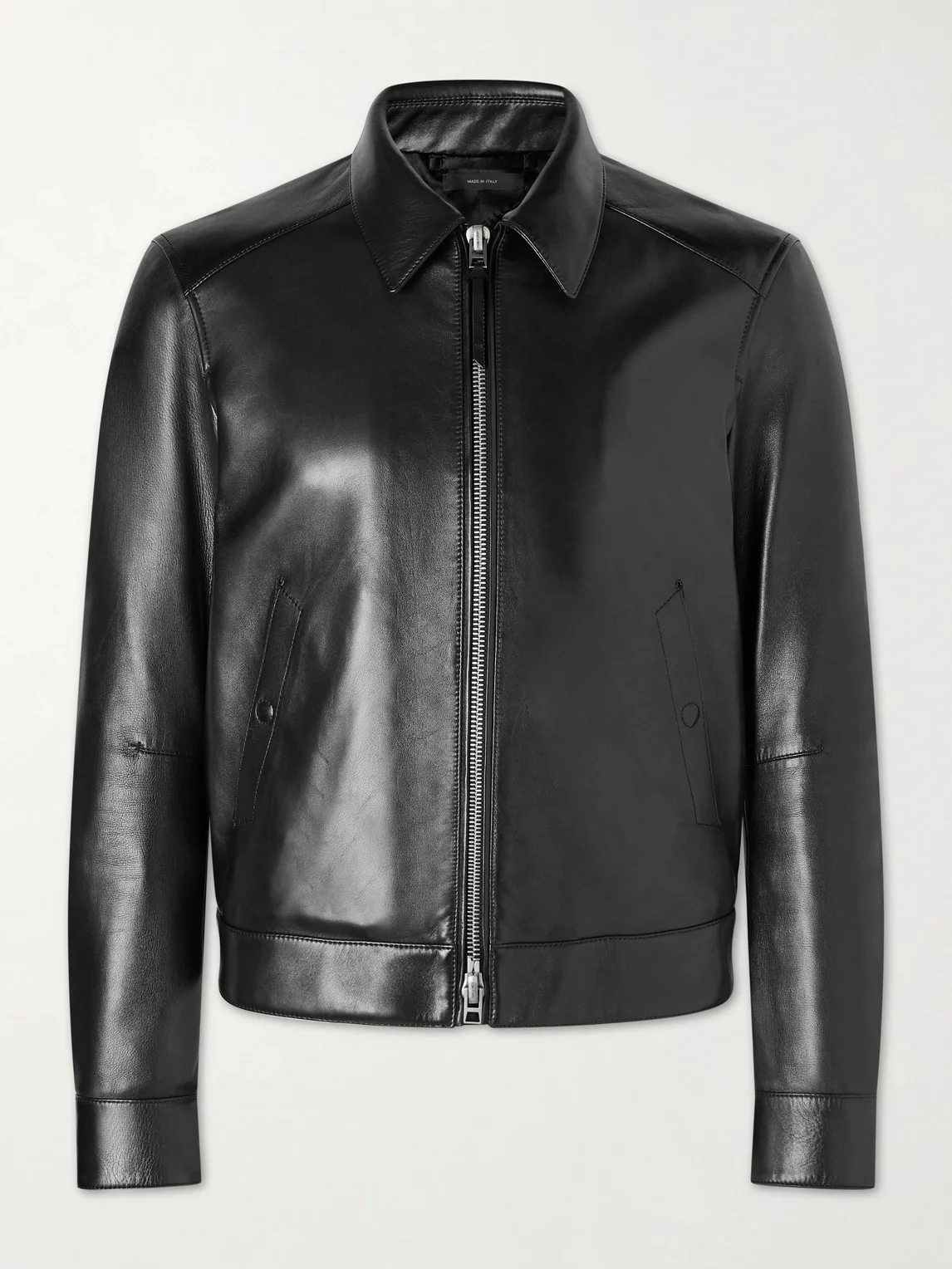 Slim-Fit Leather Jacket - 1