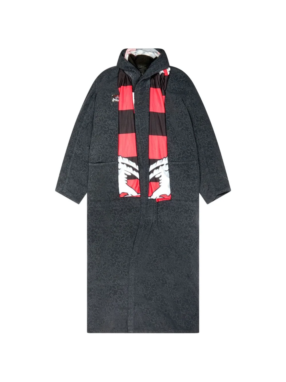 floral-jacquard terrycloth coat - 1