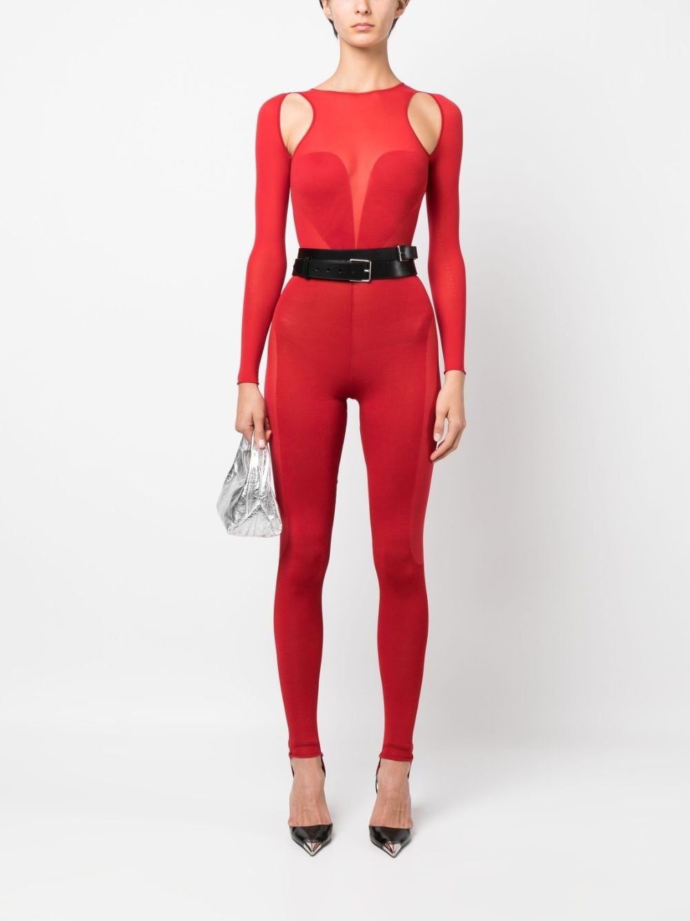 cut-out long-sleeve jumpsuit - 2