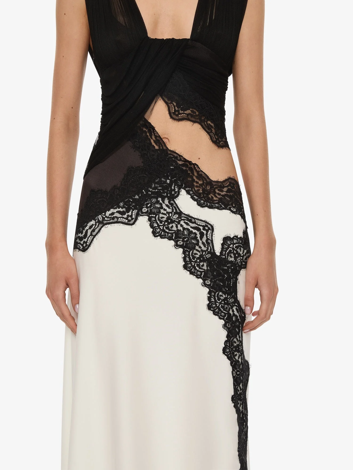 CHRISTOPHER ESBER Baile Wrapped Tulle Tank Dress - 25043858-WHITE-BLACK |  REVERSIBLE