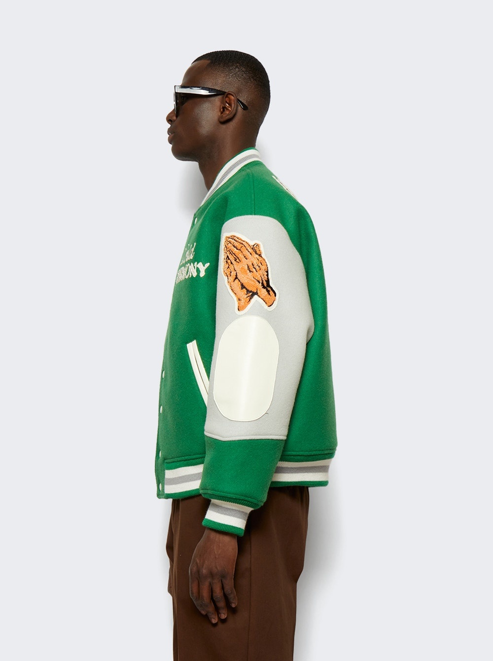 X Shermer Academy Pigen Varsity Jacket Green - 5