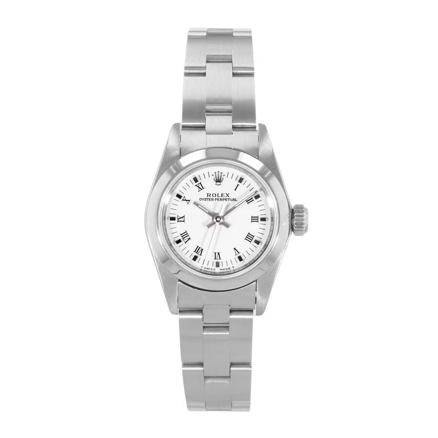 Pre-owned Rolex Oyster Perpetual 26 Automatic Chronometer White Dial Ladies Watch 67180 WRO - 2