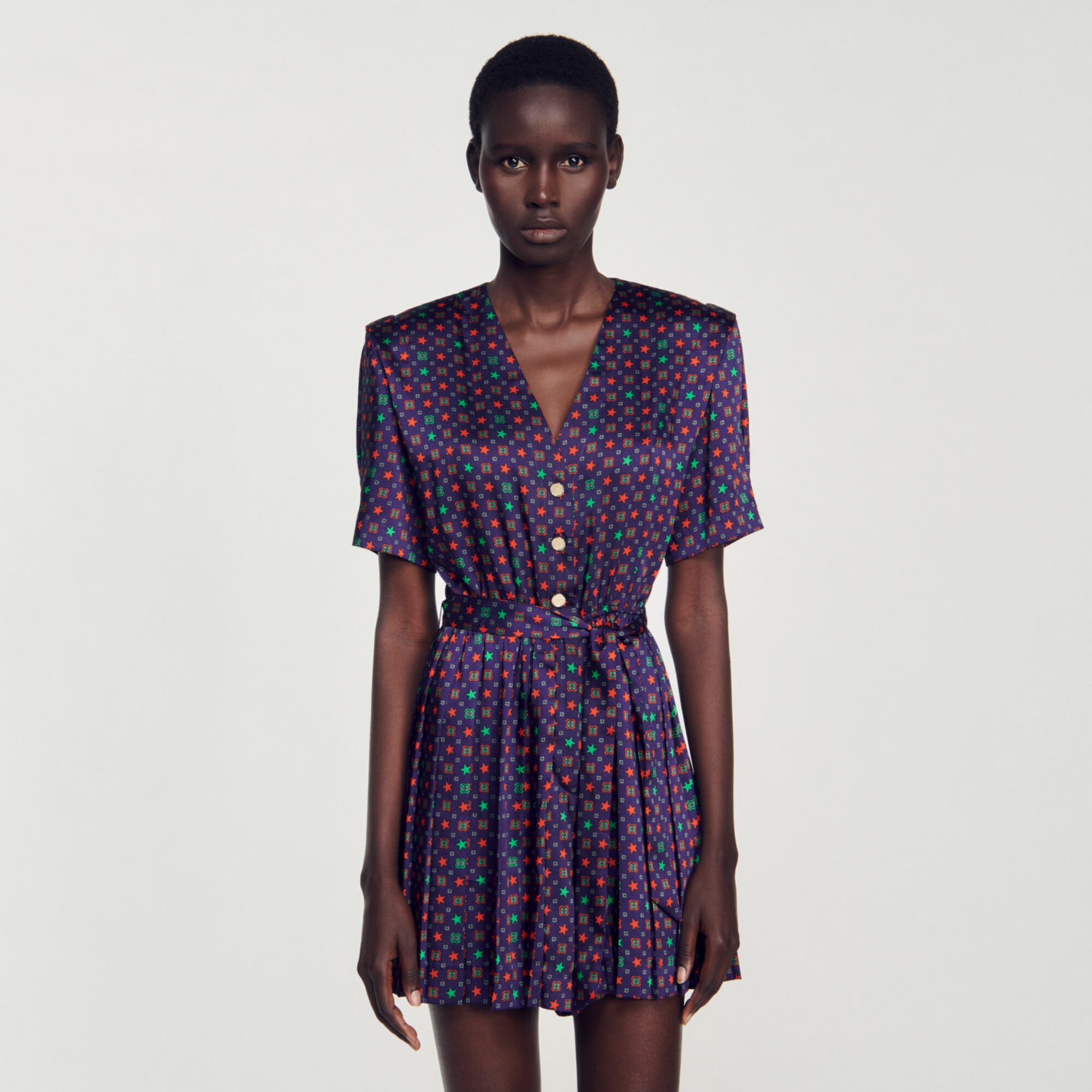 PRINTED SATIN PLAYSUIT - 5