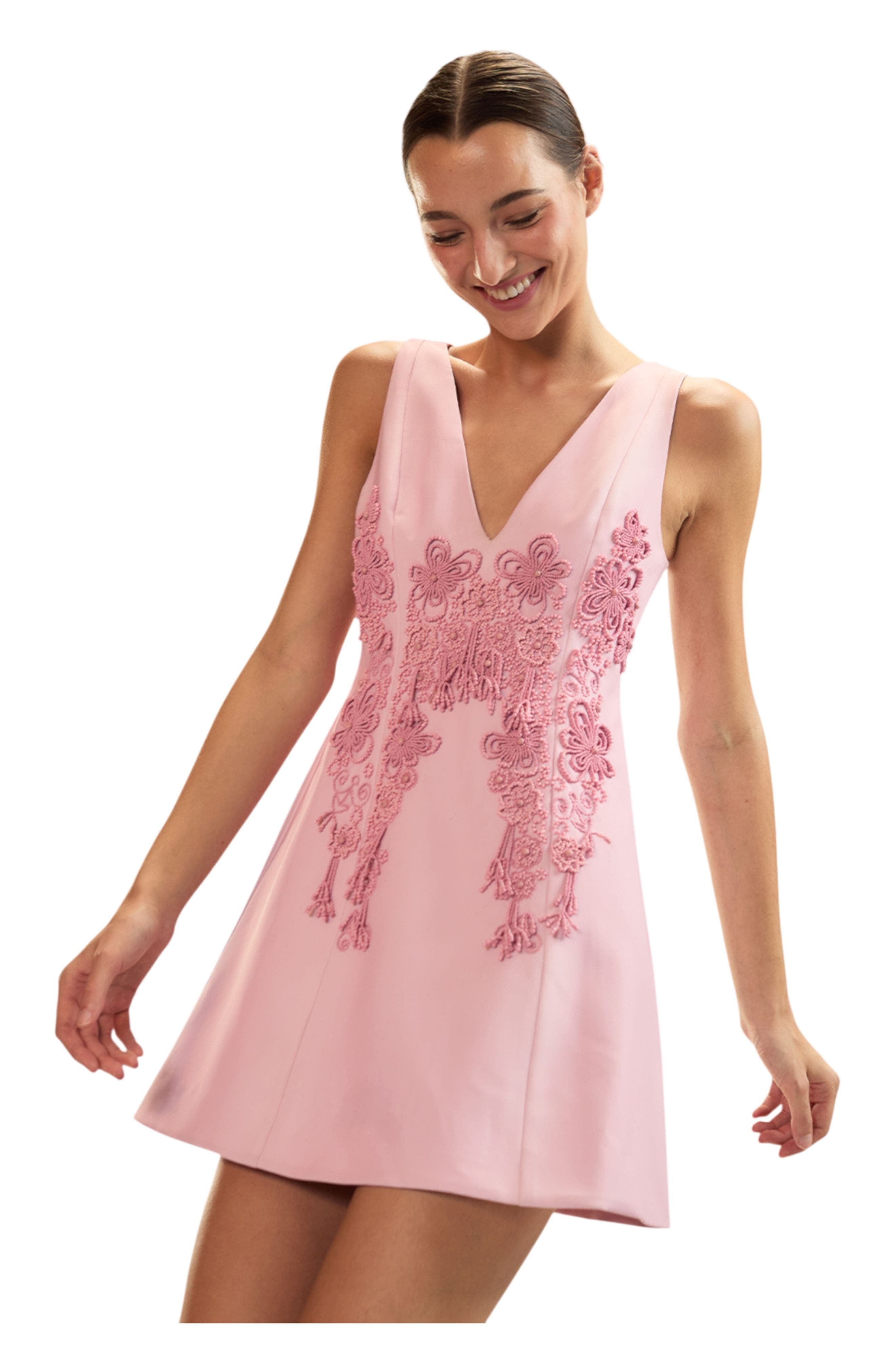 Cynthia Rowley Paloma Mini Dress in Pink at Nordstrom - 2