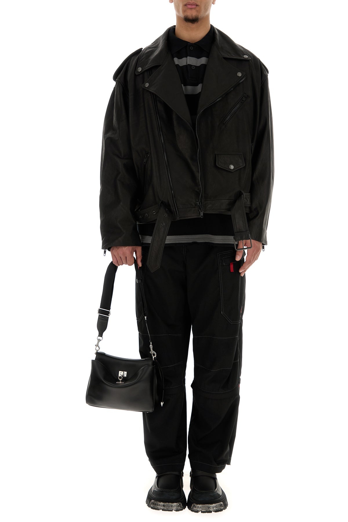 Black cotton cargo pant - 6