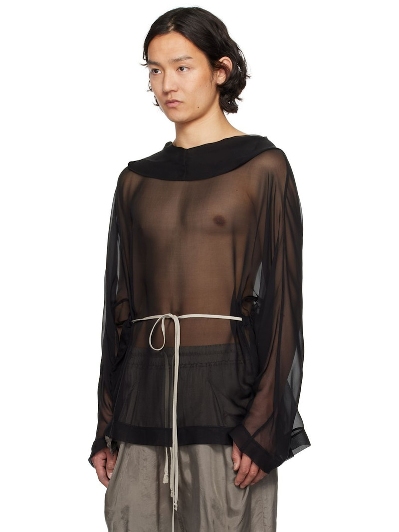 Rick Owens Black Hollywood Hooded Tunic Hoodie outlook