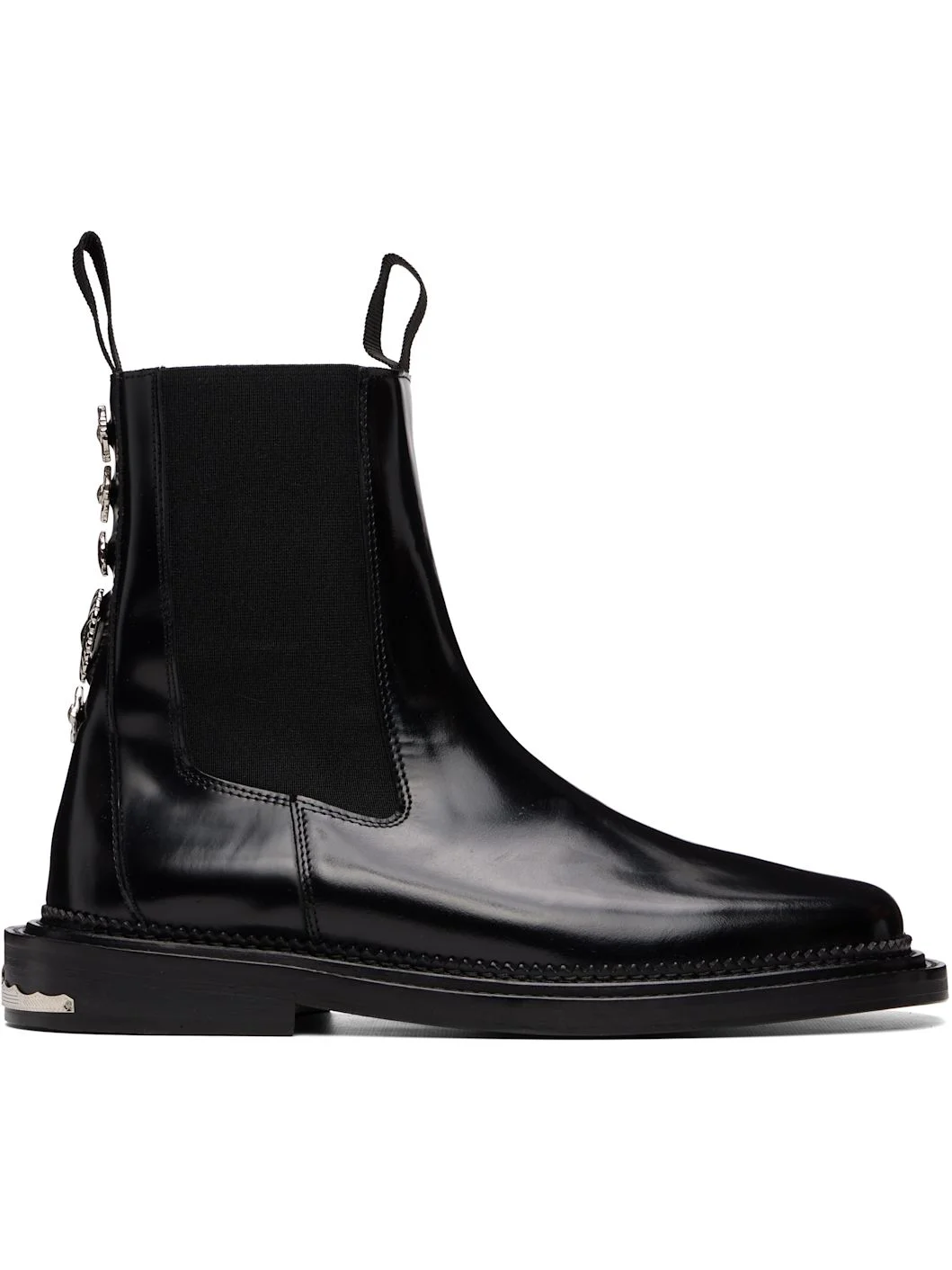 Black Leather Chelsea Boots - 1