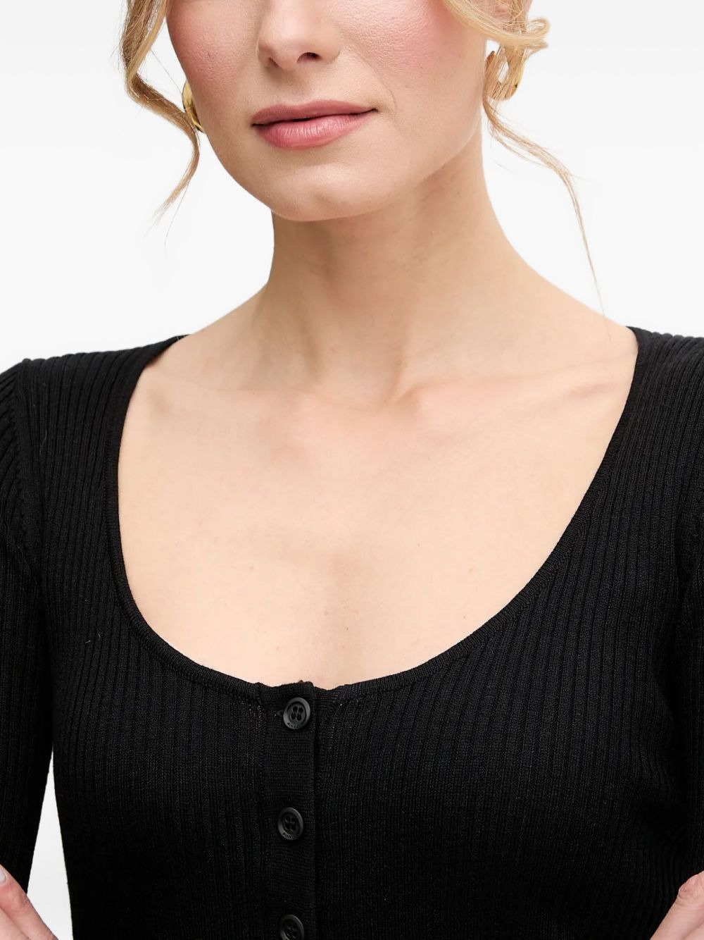long-sleeved ribbed top - 4