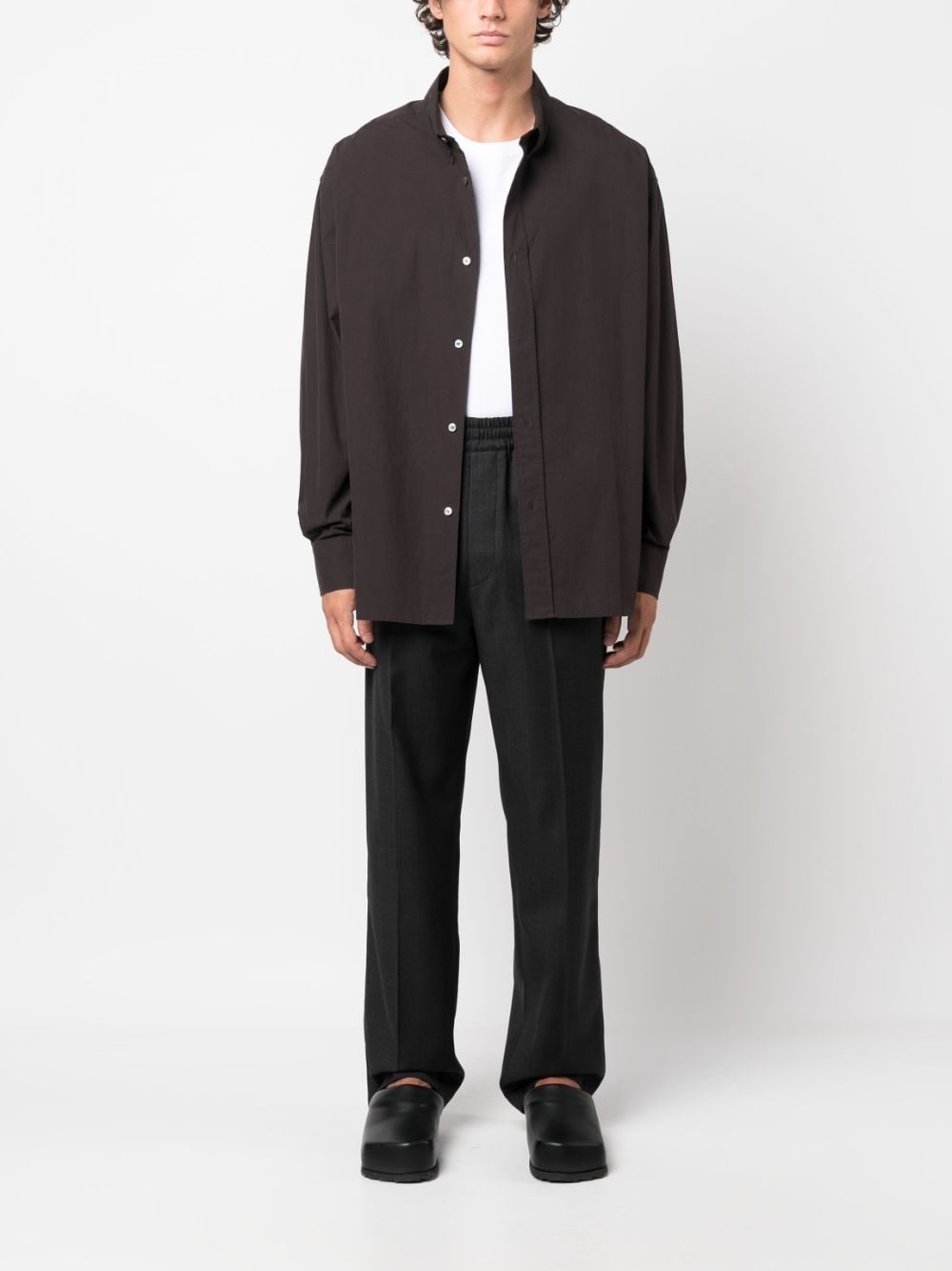 check-pattern straight-leg trousers - 2
