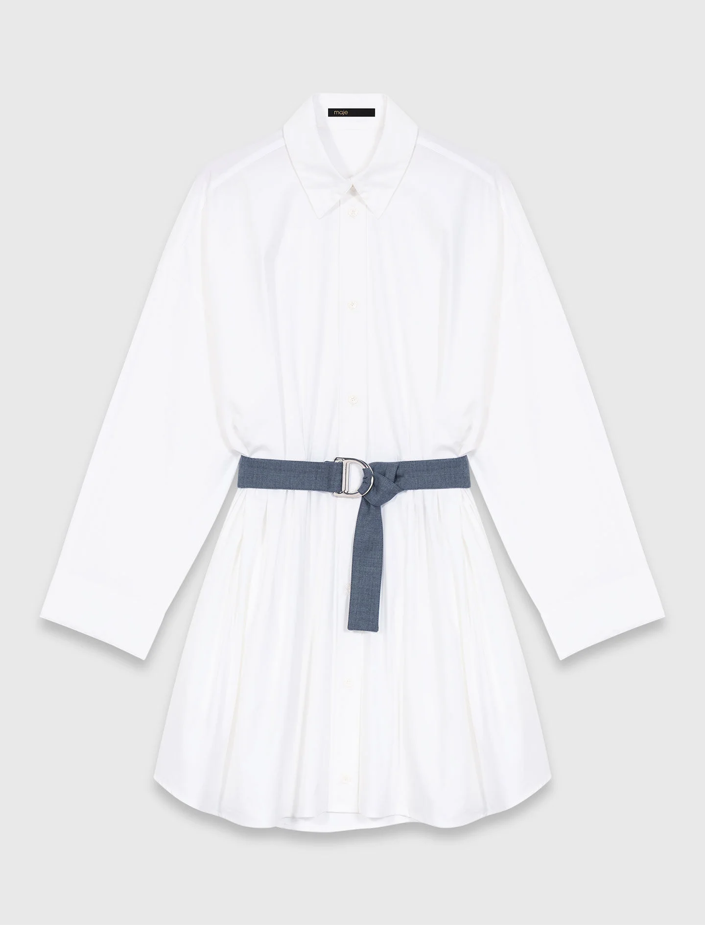 Shirt dress with contrast belt - 1
