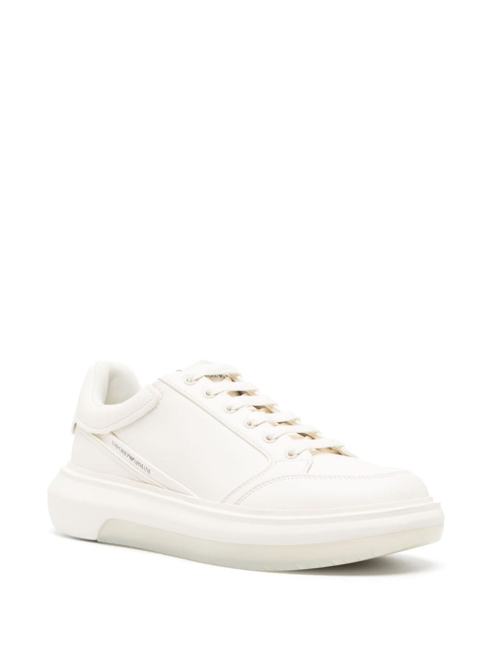 low-top leather sneakers - 2