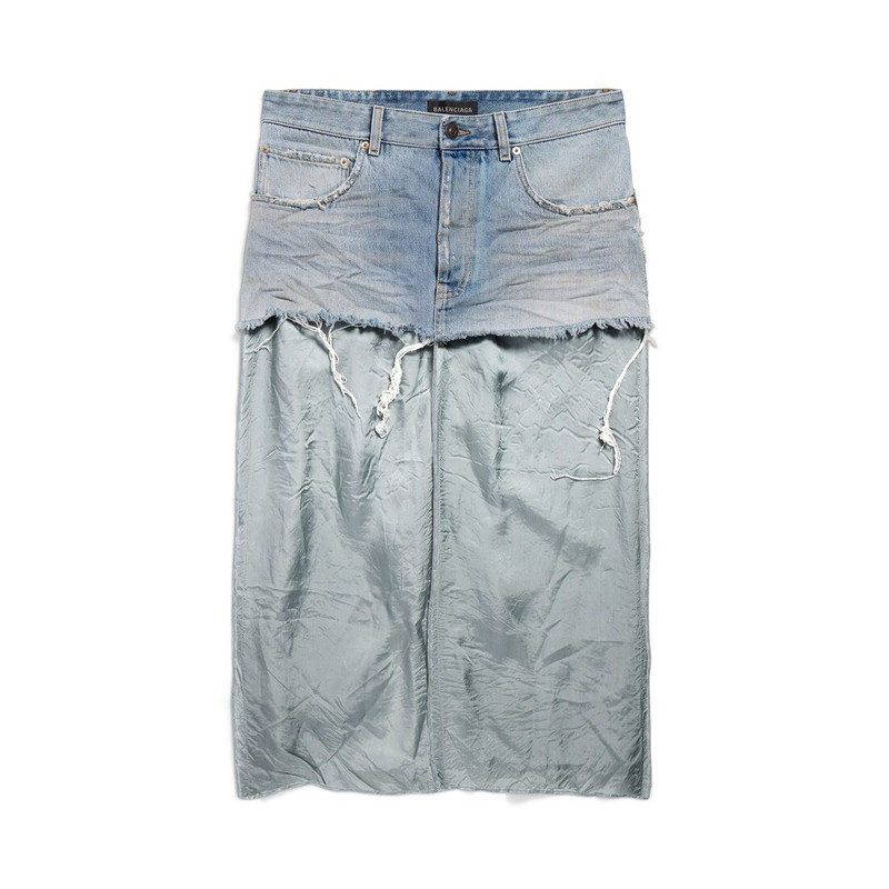 Women's Ripped Off Skirt in Light Blue 1