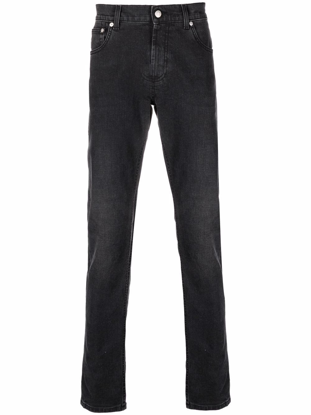 logo-embroidered straight-leg jeans - 1