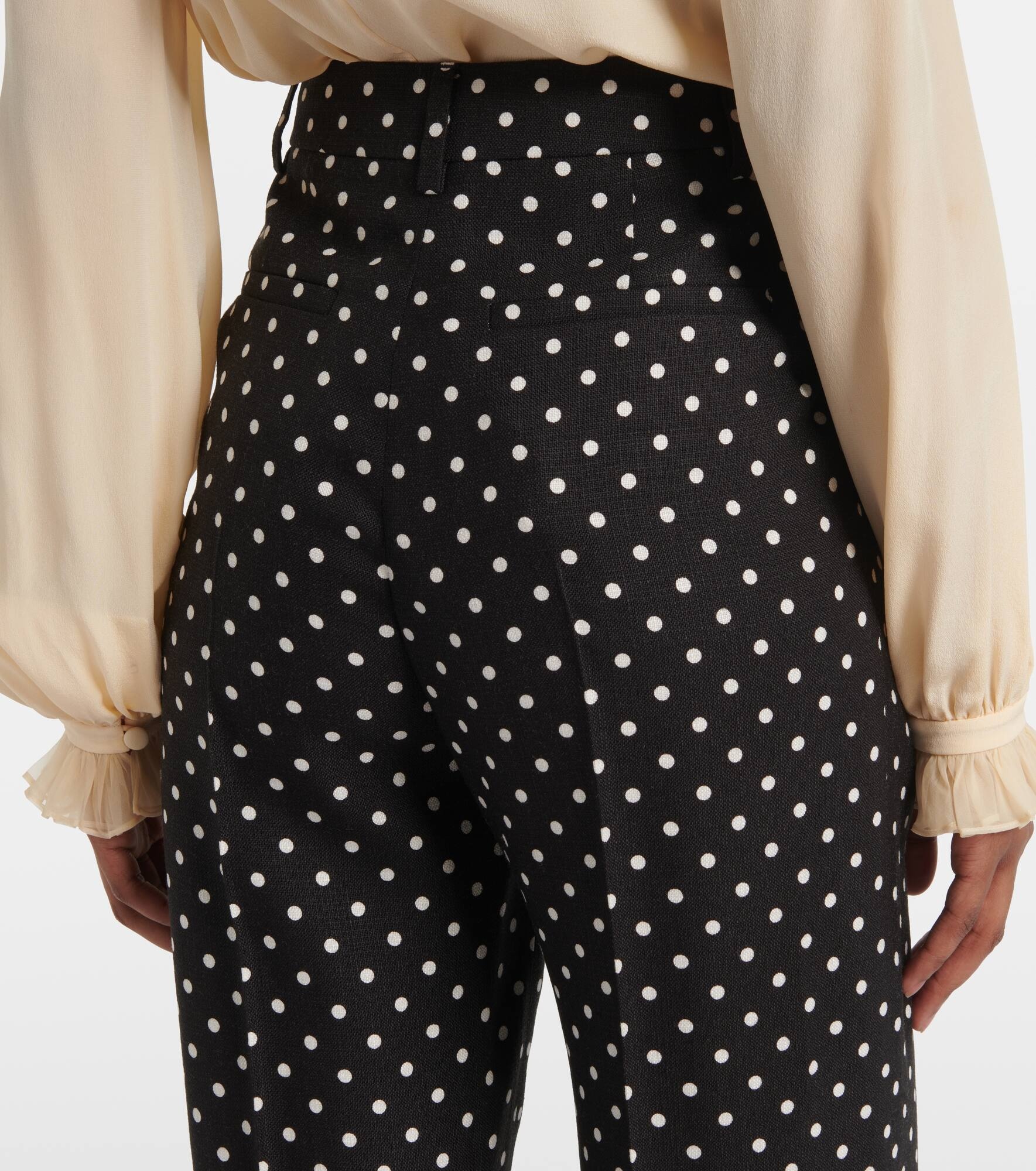 Polka-dot straight pants - 6