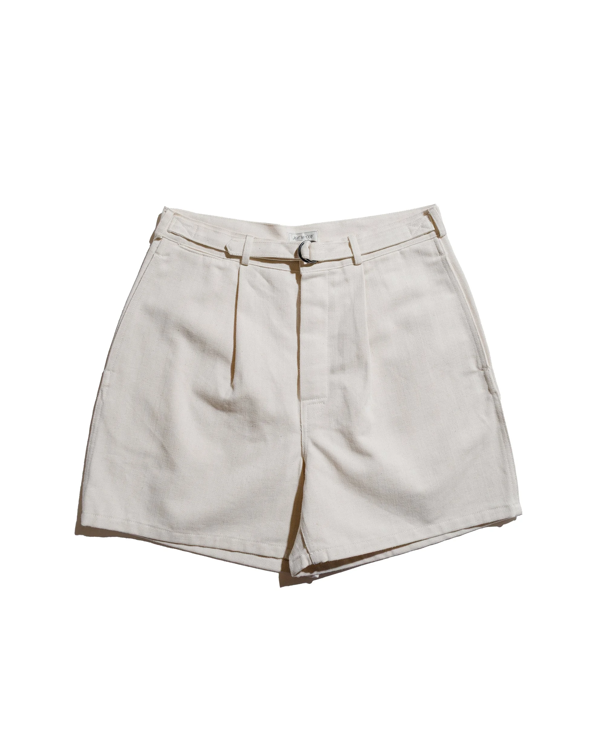 MP25014 Belted Shorts / Cotton-Hemp Beige - 1