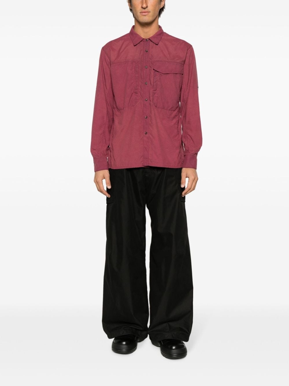 spread-collar button-up shirt - 2